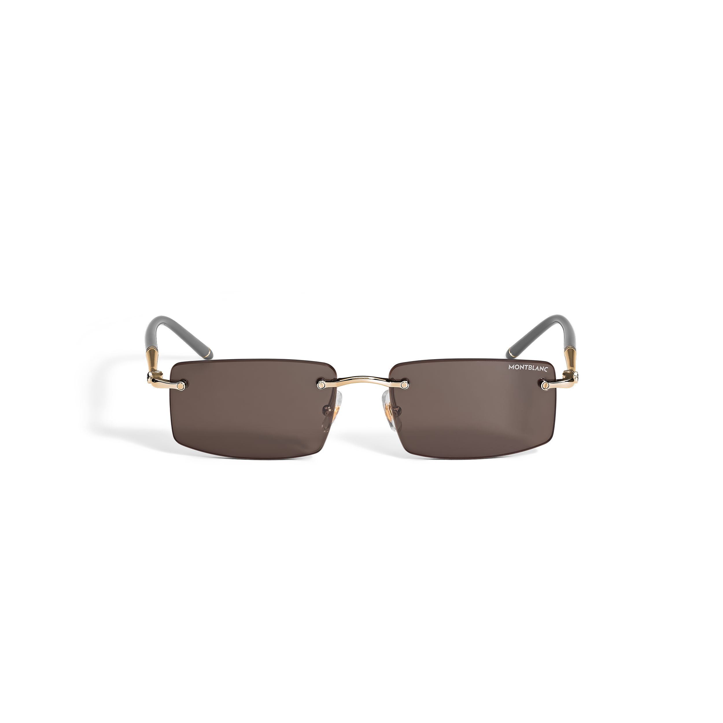 Montblanc - Rectangular Sunglasses With -Coloured Metal Frame - Mb136916 - Sunglasses Men's Gold