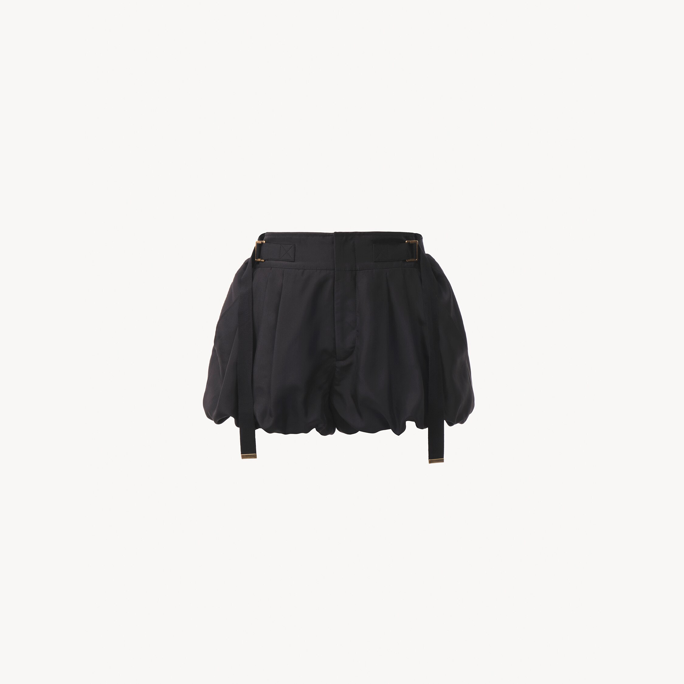 Chloé Mini Bloomer Shorts In Washed Silk Habotai In Black