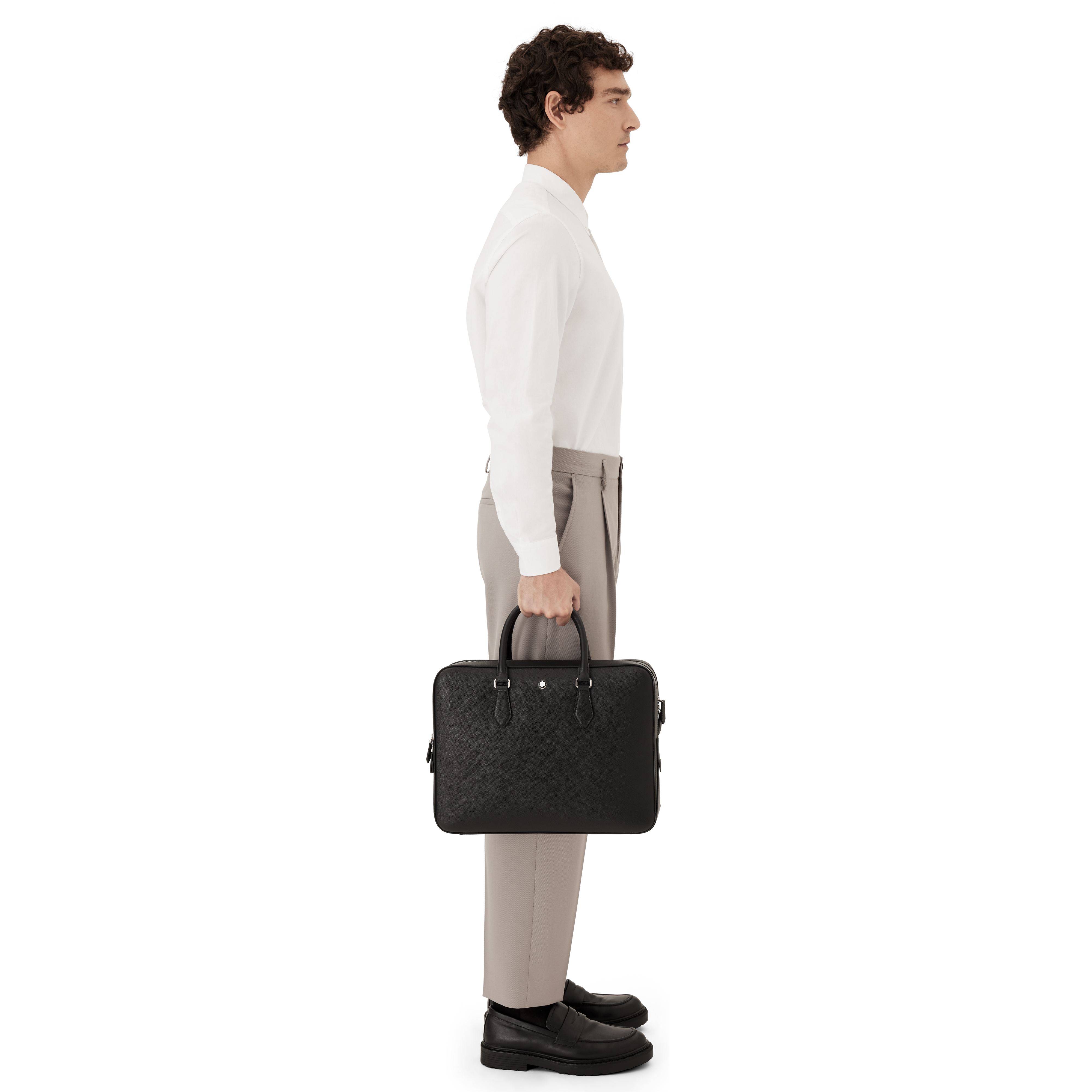  Montblanc - Porte-documents Grand Modèle En Cuir Sartorial - Noir - Cuir - Mb130270 - Porte-documents 