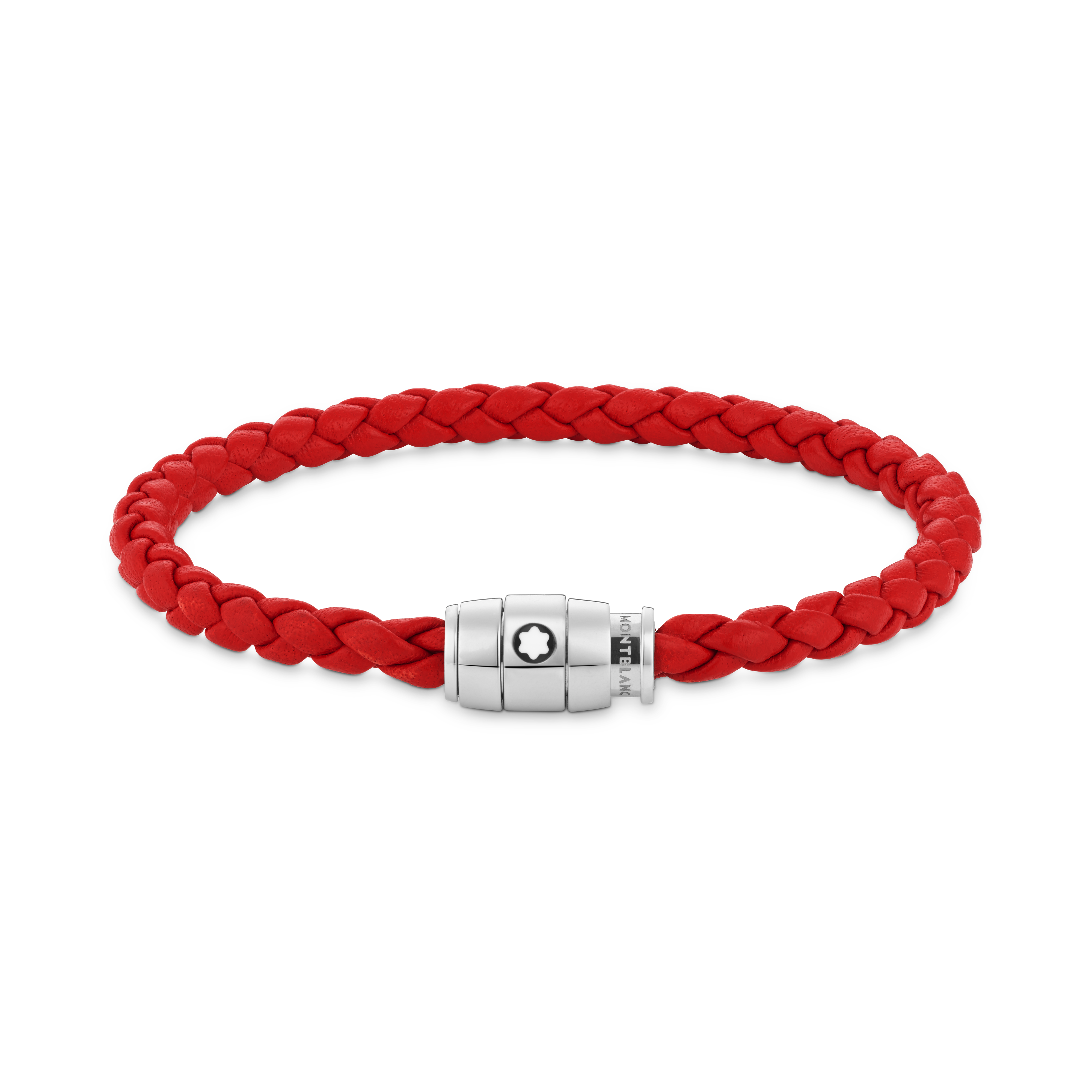  Montblanc - Armband Mit 3 Ringen Aus Soft Leder - Red - Edelstahl - Mb130902 - Armbänder 
