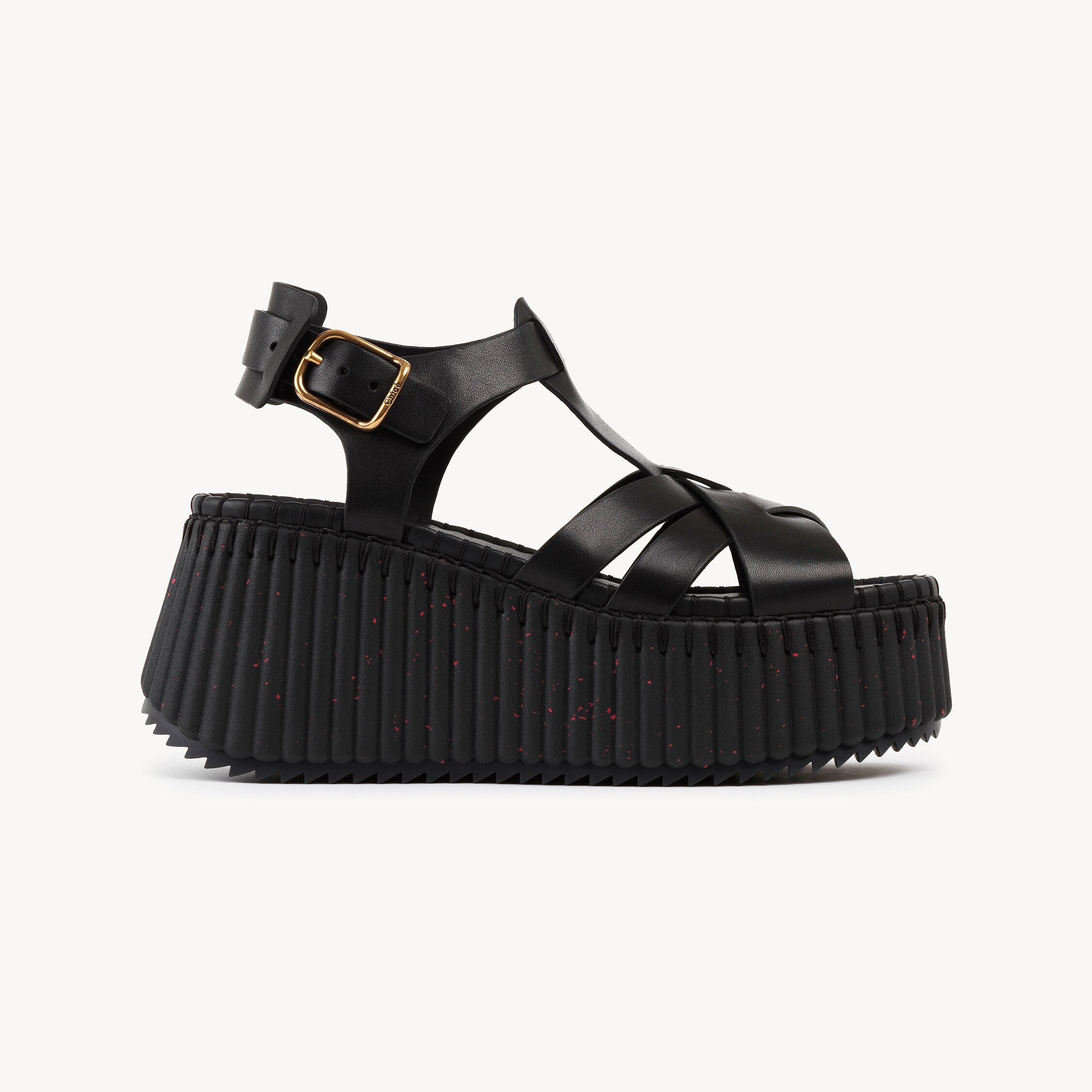 Chloé Nama Wedge Sandal In Black