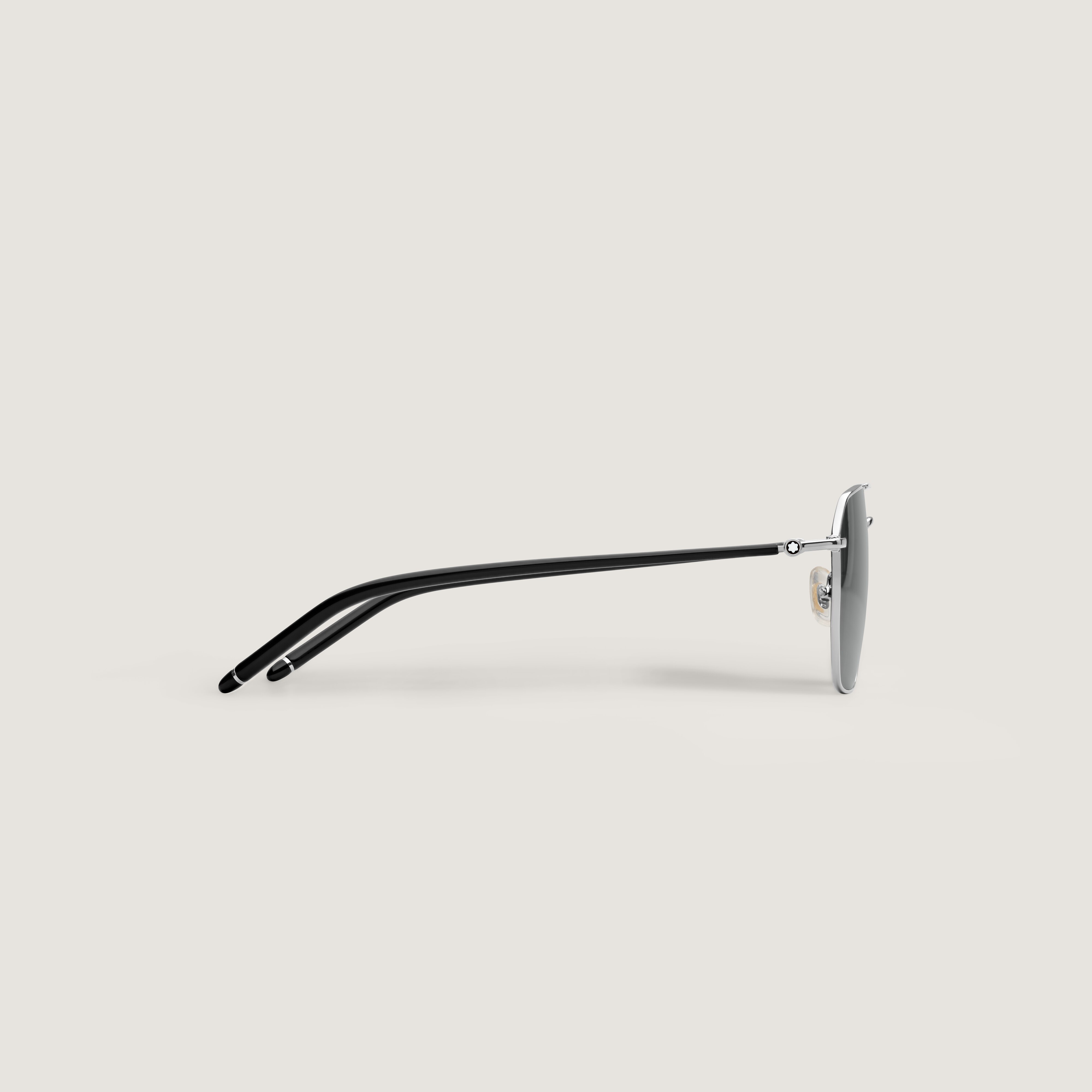  Montblanc - Gafas De Sol Cuadradas Con Montura De Metal Color Plateado - Plata - Acero - Mb134463 - Gafas De Sol 