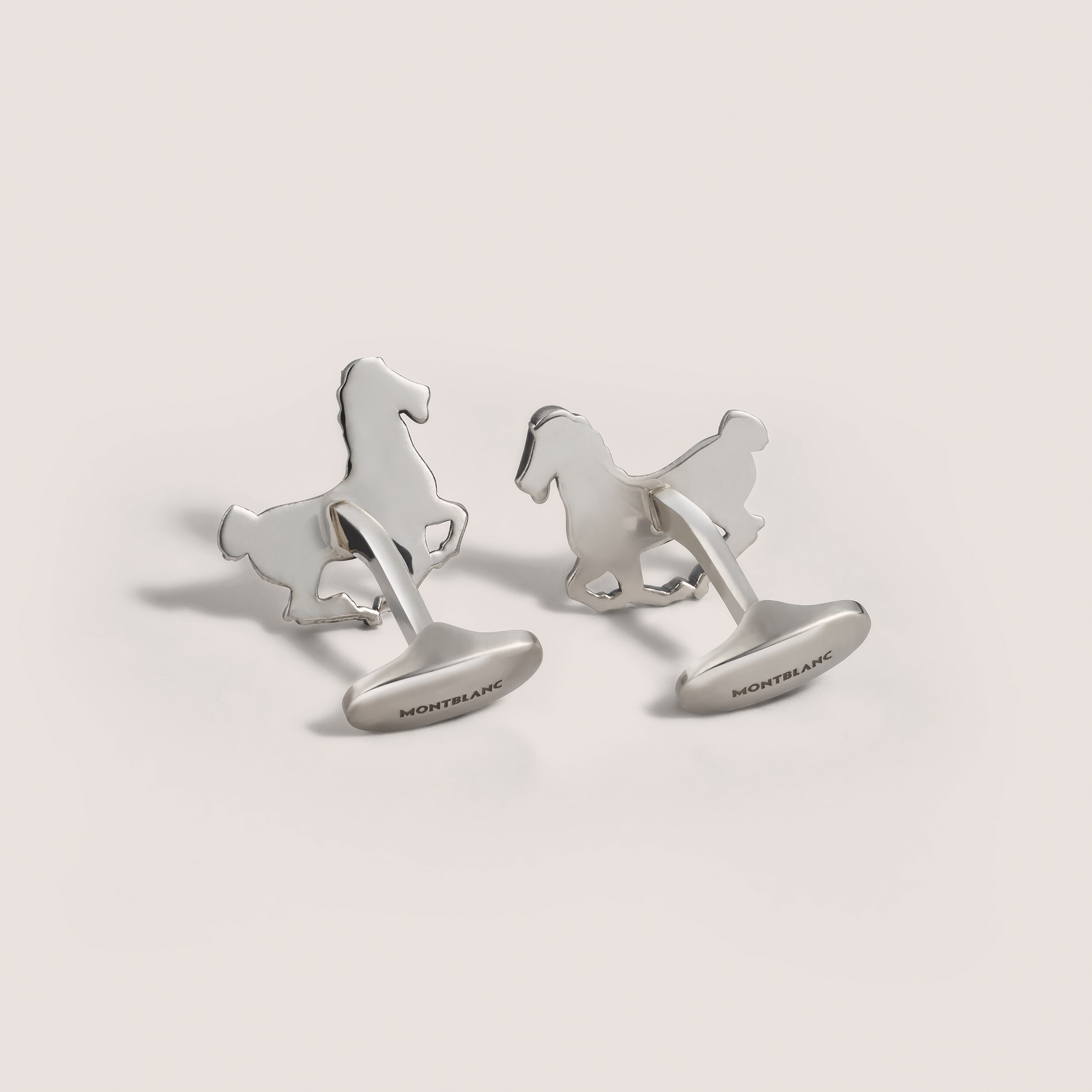  Montblanc - Boutons De Manchette The Legend Of Zodiacs The Horse - Argenté - Acier Inoxydable - Mb128340 - Boutons De Manchette 