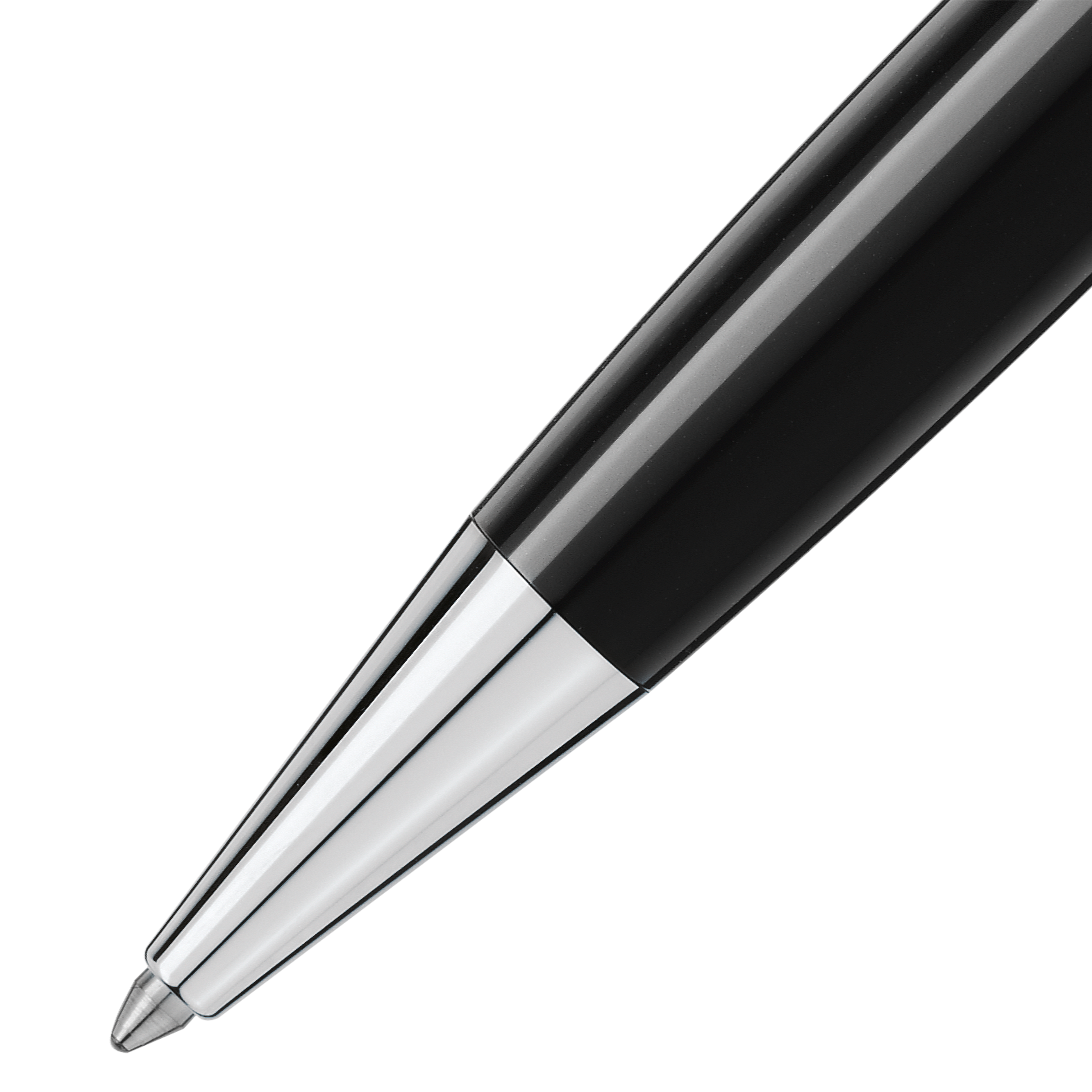  Montblanc - Platinumbeschichteter Meisterstück Classique Kugelschreiber - Schwarz - Edelharz - Mb132446 - Kugelschreiber 