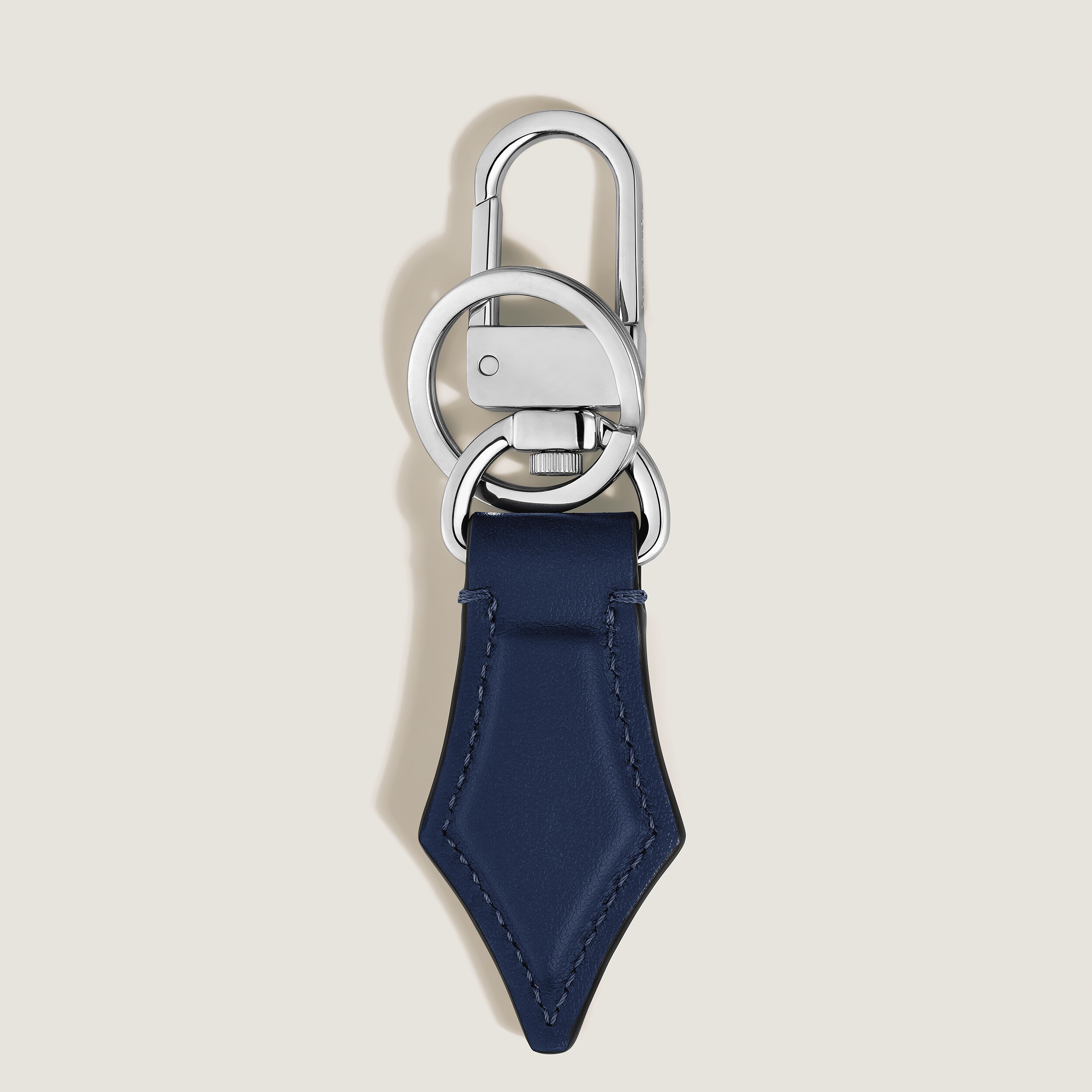  Montblanc - Schlüsselanhänger Mit Federdetail Aus Meisterstück Leder - Tintenblau - Leder - Mb221294 - Schlüsselringe & Schlüsseletuis 