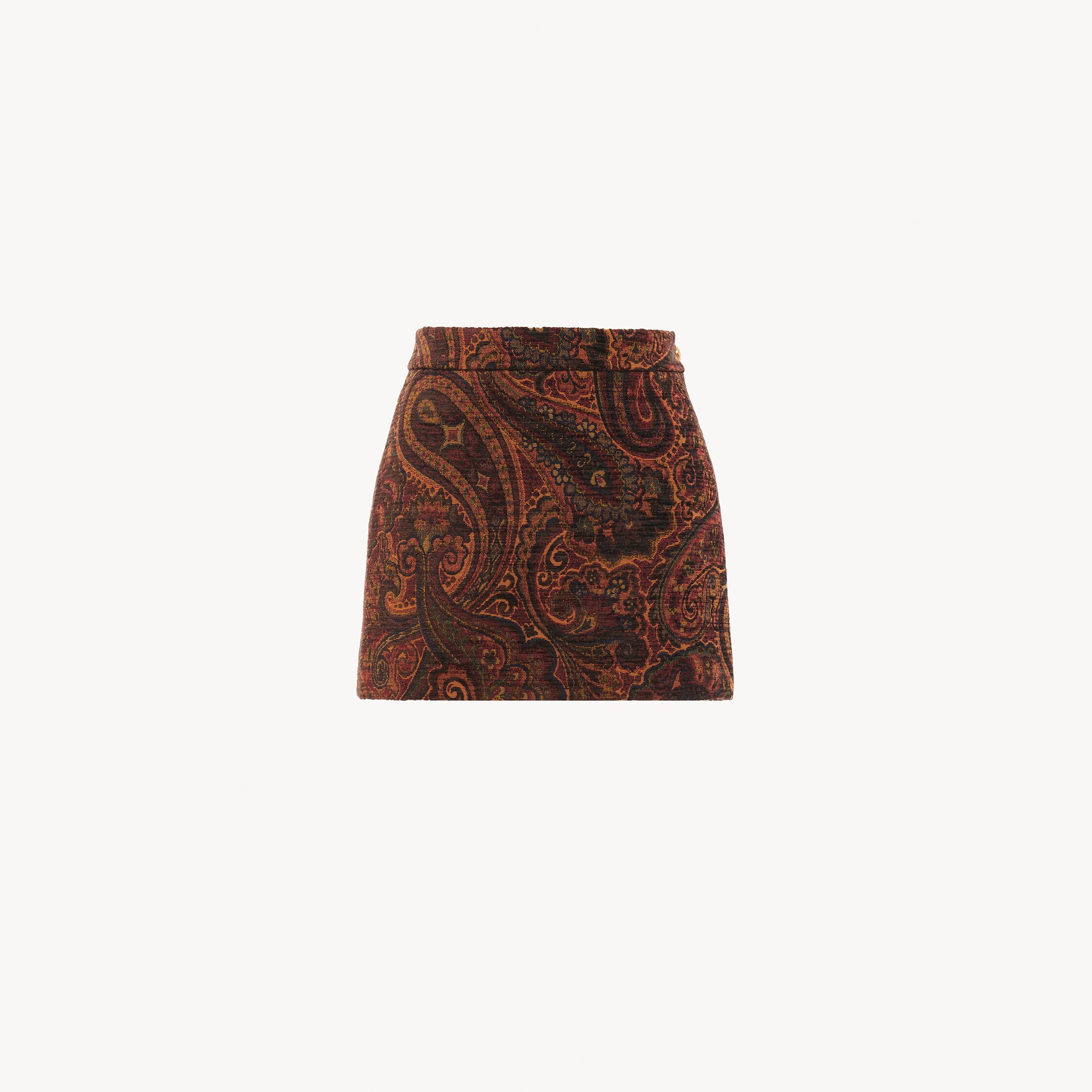 Chloé – Straight mini skirt in tapestry jacquard – Multicolor Red – 40 – Viscose