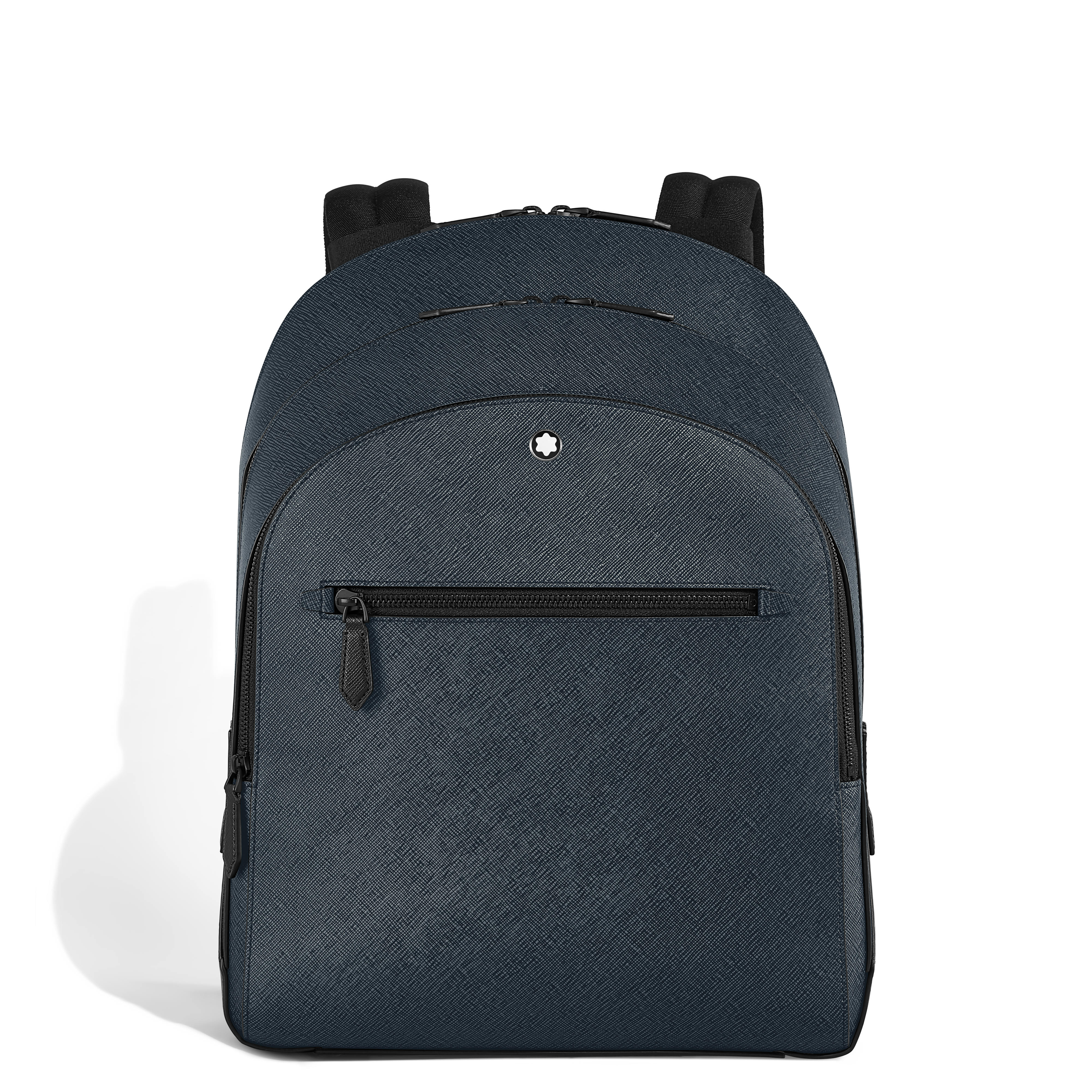  Montblanc - Mochila Mediana Con 3 Compartimentos De Piel Sartorial - Azul Tweed - Piel - Mb222115 - Mochilas 