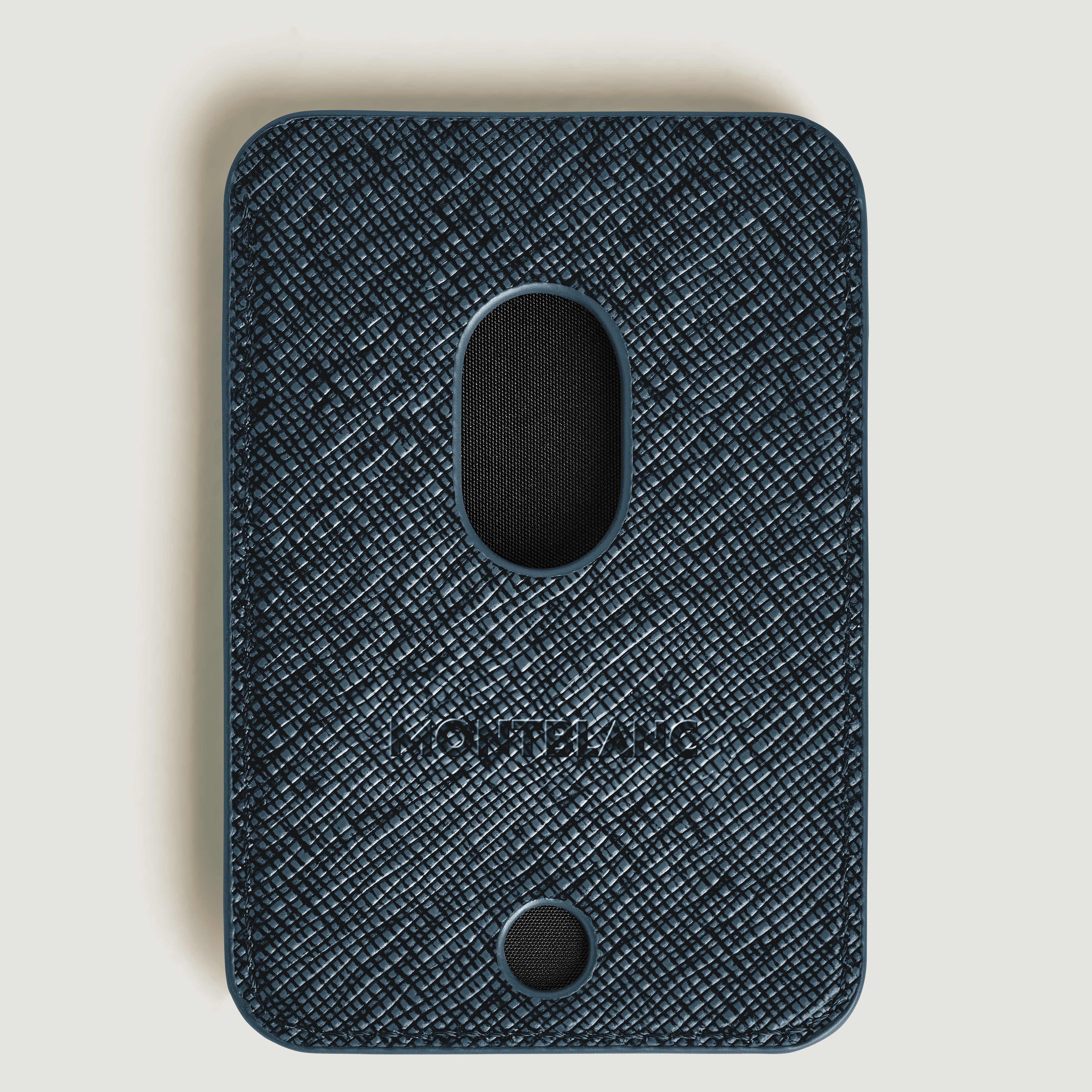  Montblanc - Tarjetero Para 2 Tarjetas De Crédito Para Iphone Con Magsafe De Piel Sartorial - Azul Tweed - Piel - Mb220400 - Carteras 