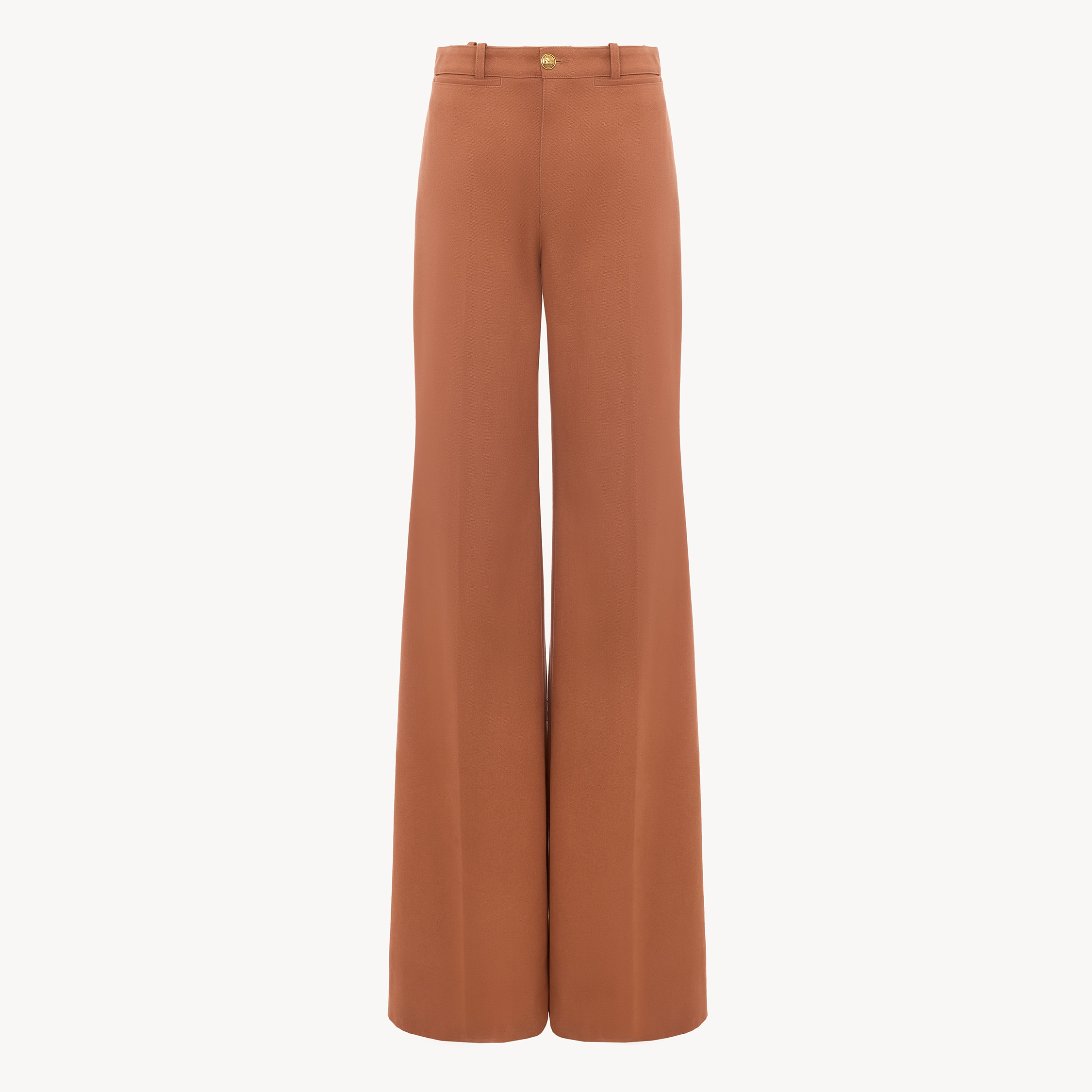 Chloé Pantalon Évasé Taille Haute En Toile De Coton In Multi