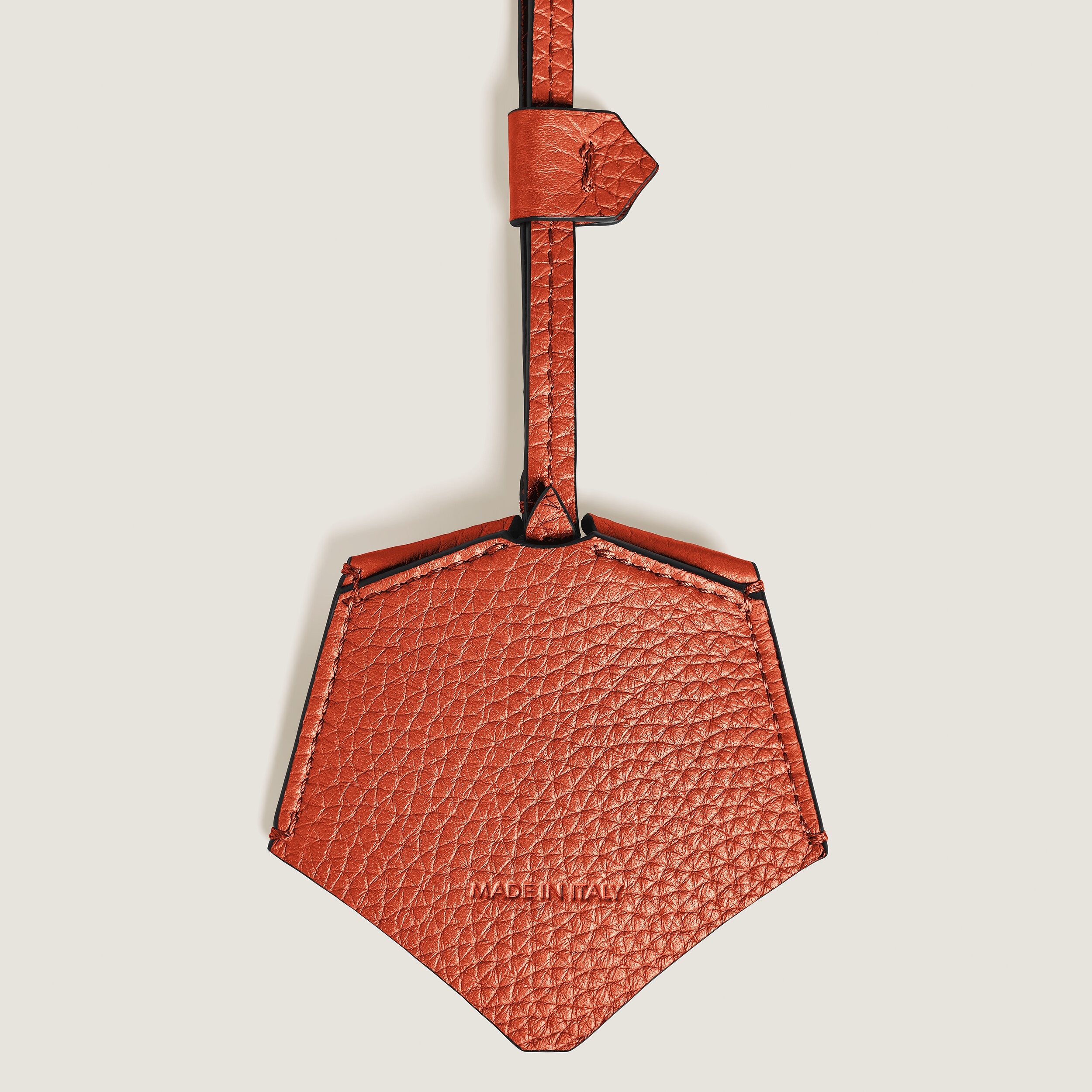  Montblanc - Schlüsselanhänger Aus Grain Leder - Mandarine - Leder - Mb221837 - Schlüsselringe & Schlüsseletuis 