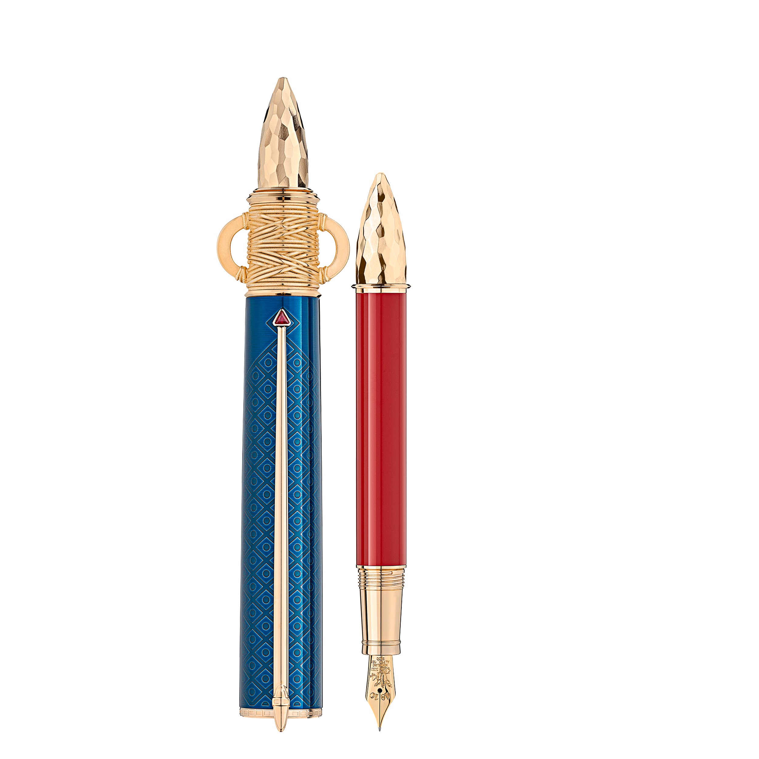 Montblanc - Patron Of Art Homage To Moctezuma I Limited Edition 4810 Fountain Pen - Precious Lacquer - Mb125420 - Fountain Pens   Turquoise Blue