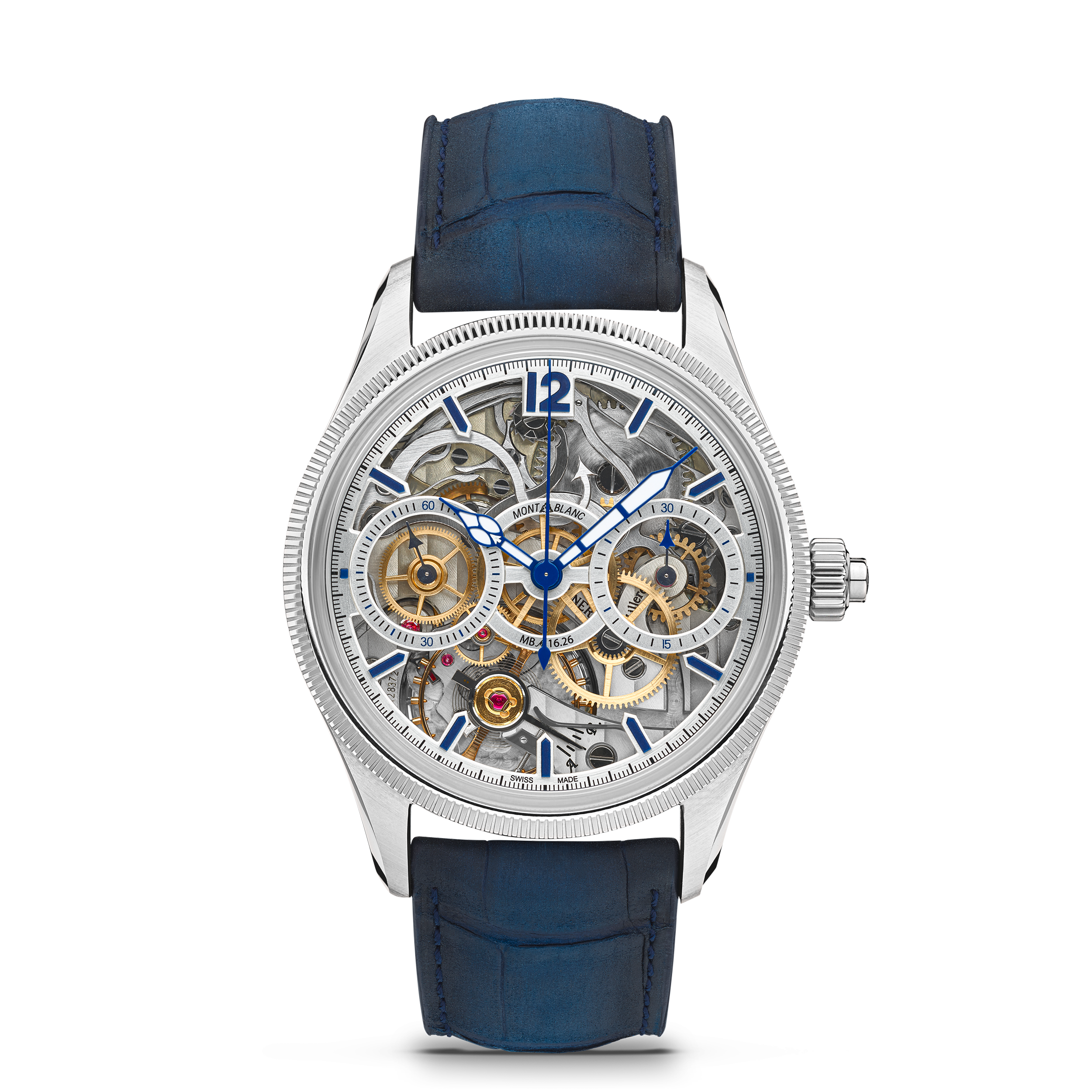 Montblanc - 1858 The Unveiled Secret Minerva Monopusher Chronograph Limited Edition - 58 Pieces - Blue / Silver Colour - Steel  Grey Gold Men's Blue Silver Colour