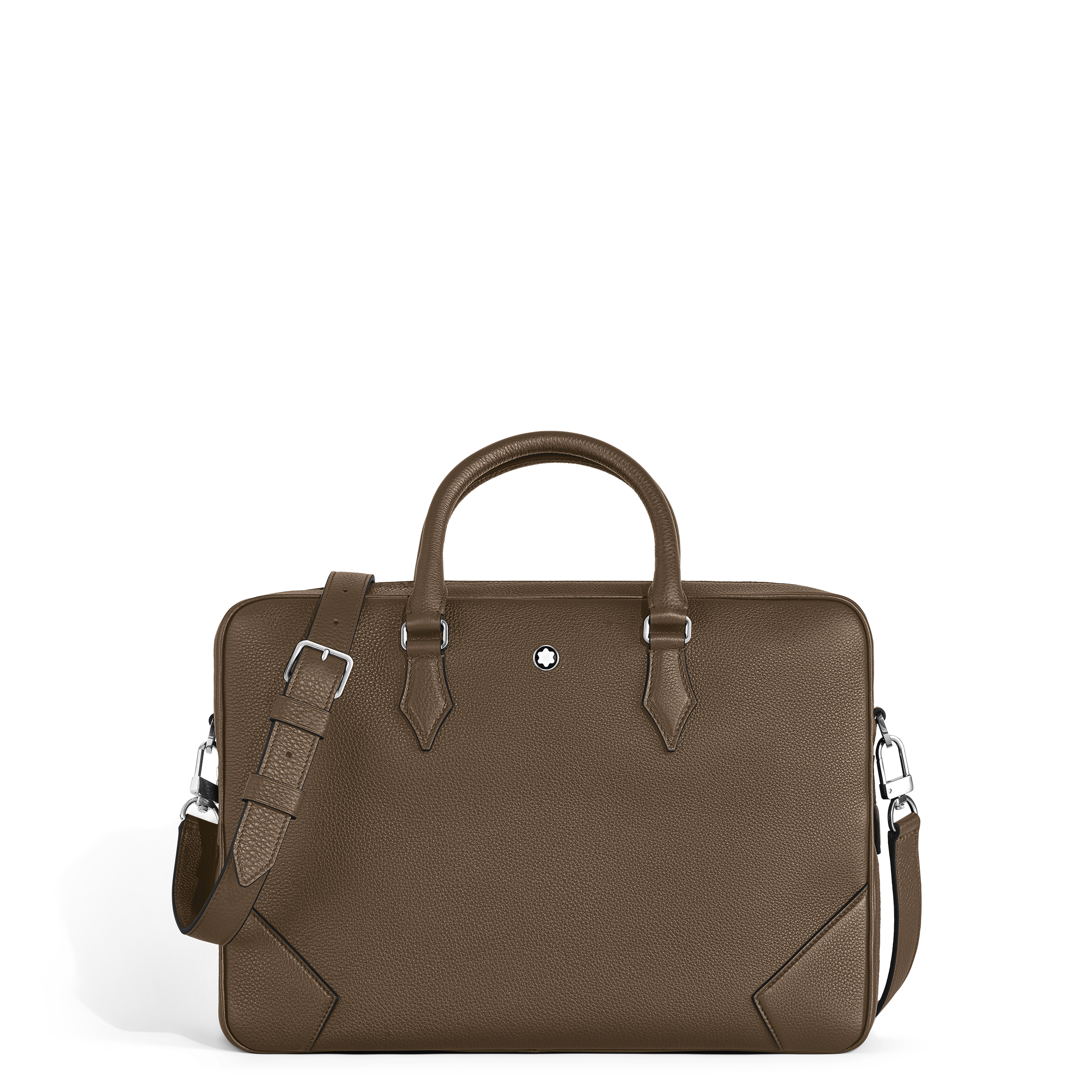 Montblanc - Medium Briefcase In Grain Leather - Leather - Mb221622 - Briefcases   Noisette