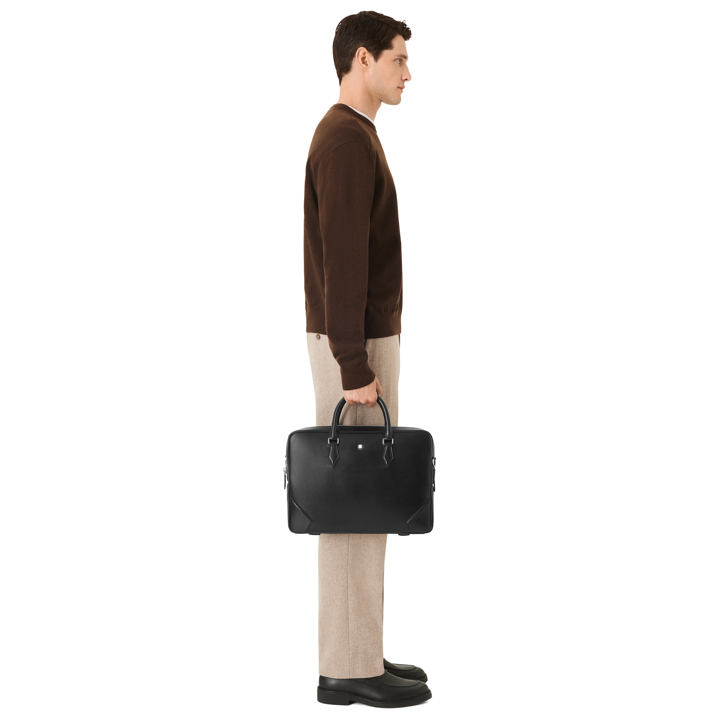  Montblanc - Portadocumenti Modello Medio In Pelle Meisterstück - Nero - Pellame - Mb129664 - Portadocumenti 