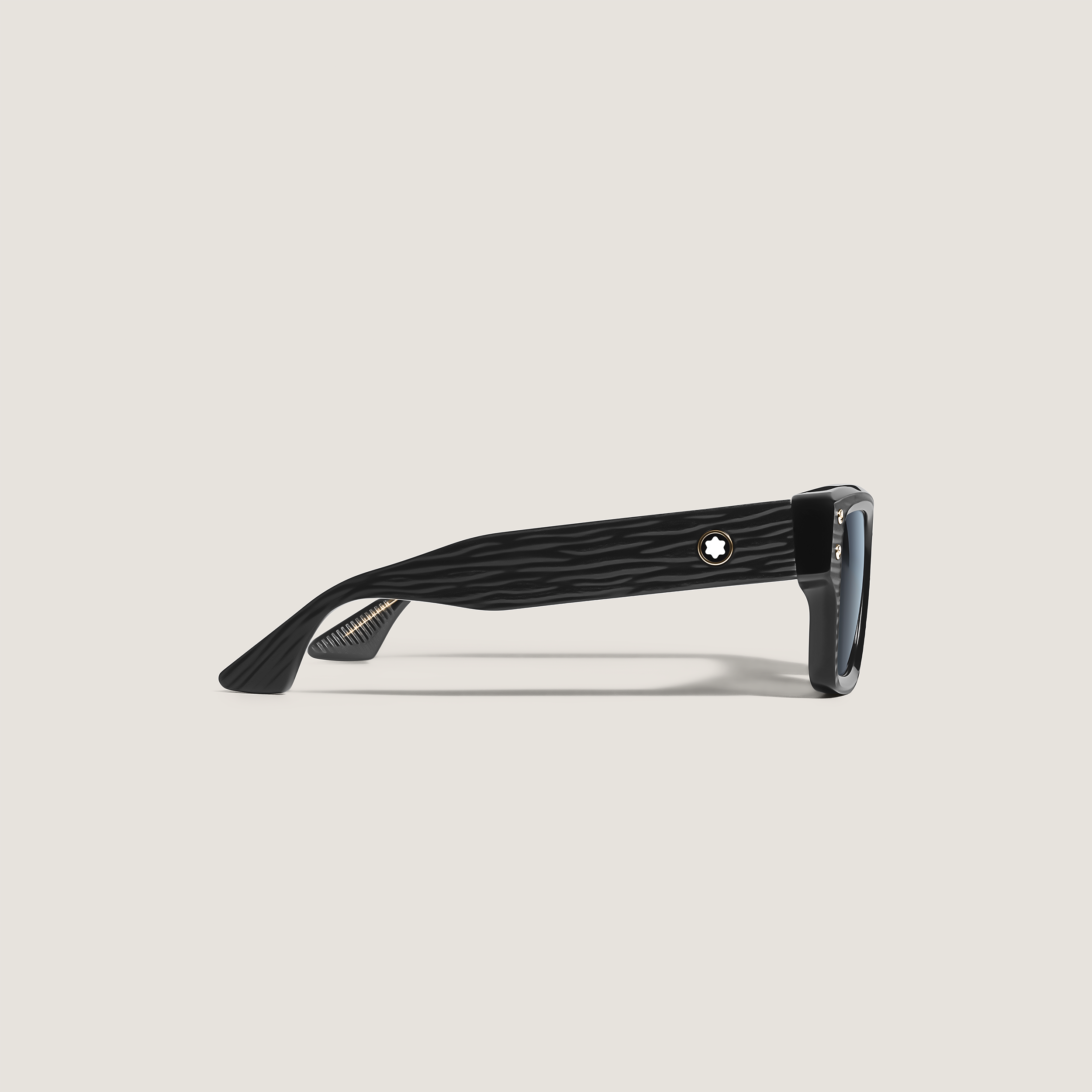  Montblanc - Lunettes De Soleil Rectangulaires Avec Monture En Acétate Noire - Noir - Acétate - Mb135574 - Solaires 