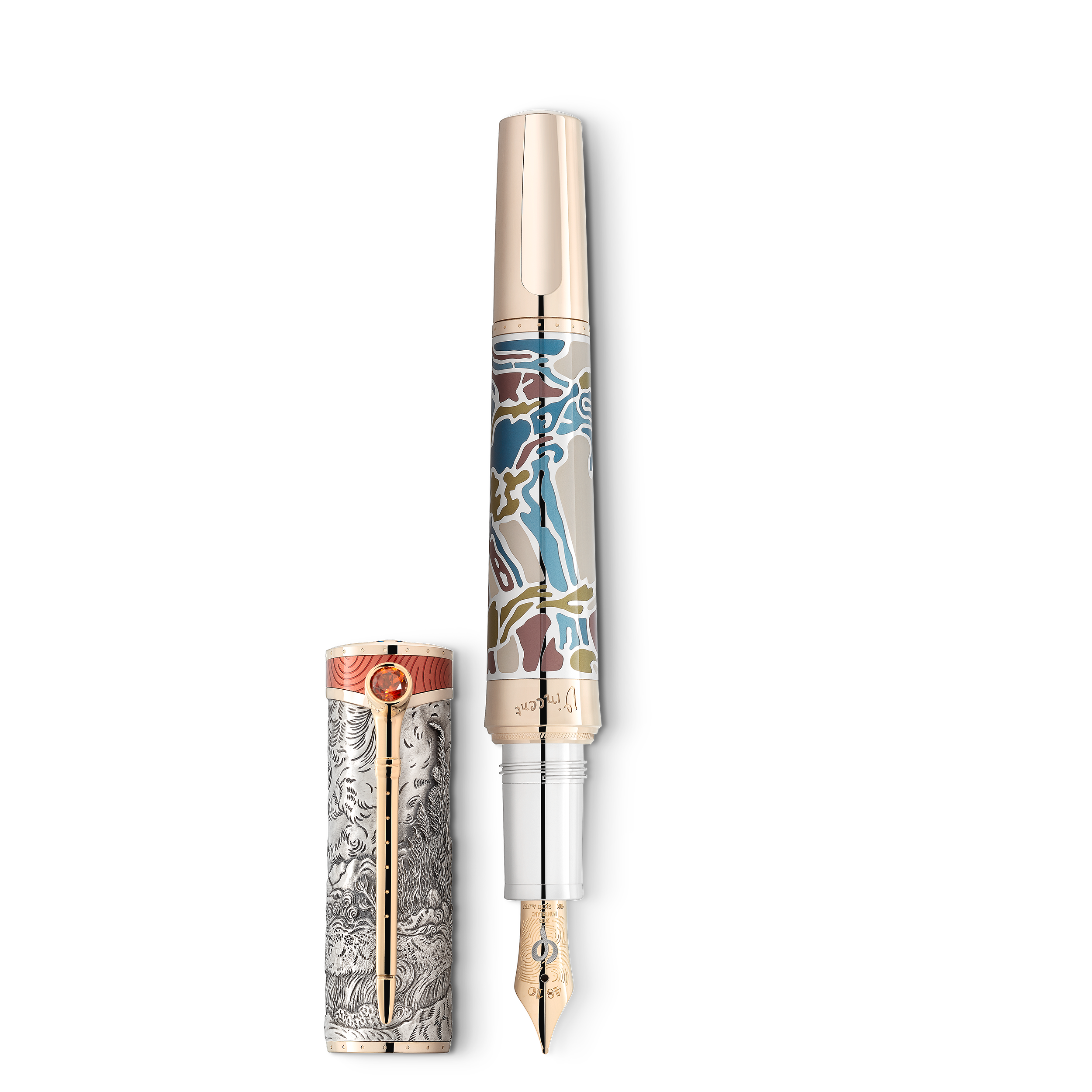 Montblanc - Masters Of Art Homage To Vincent Van Gogh Limited Edition 161 Fountain Pen - Ag925 Sterling - Mb129161 - Fountain Pens   Silver