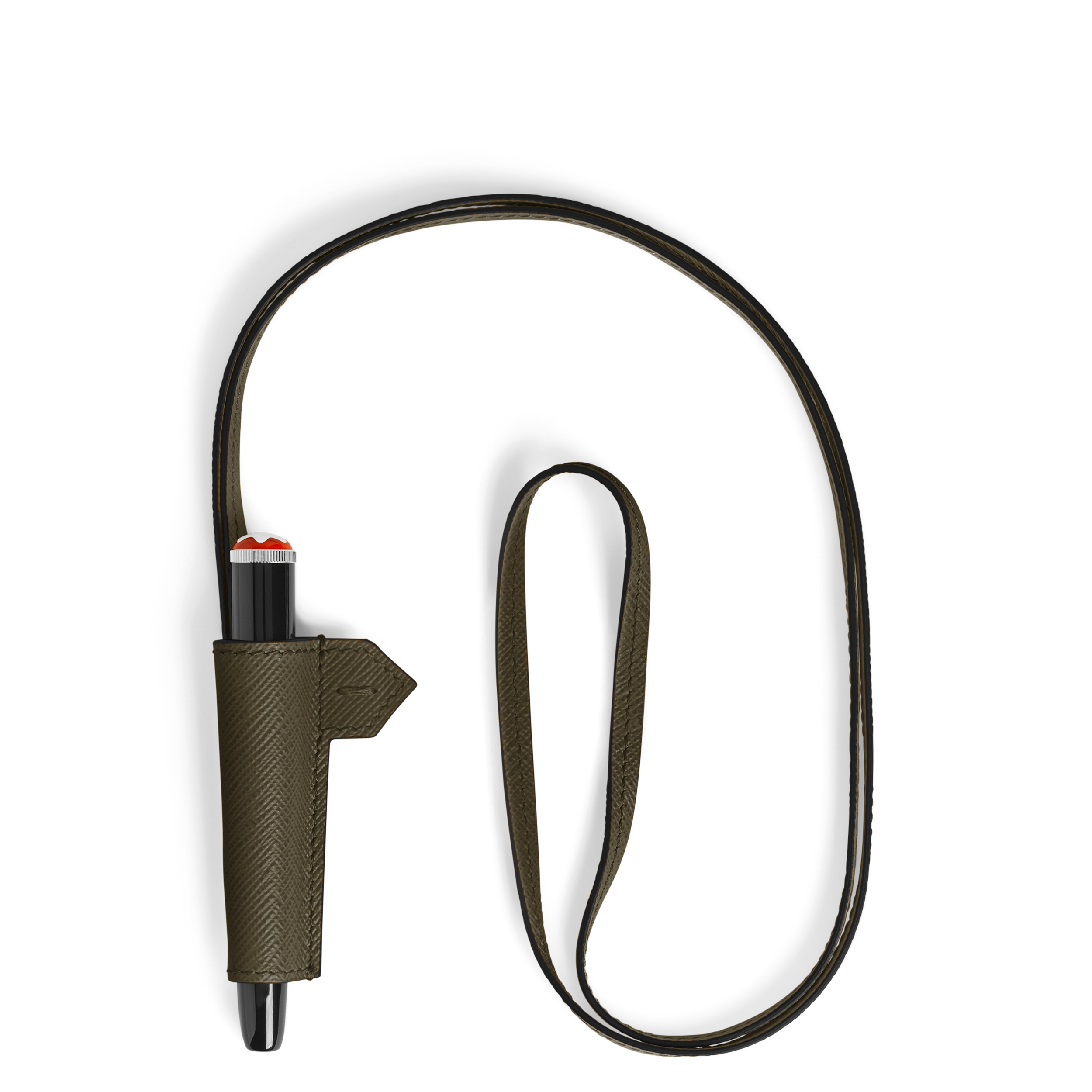 Montblanc - 1-Pen Loop Necklace In Sartorial Leather - Leather - Mb221648 - Pen Pouches   Khaki