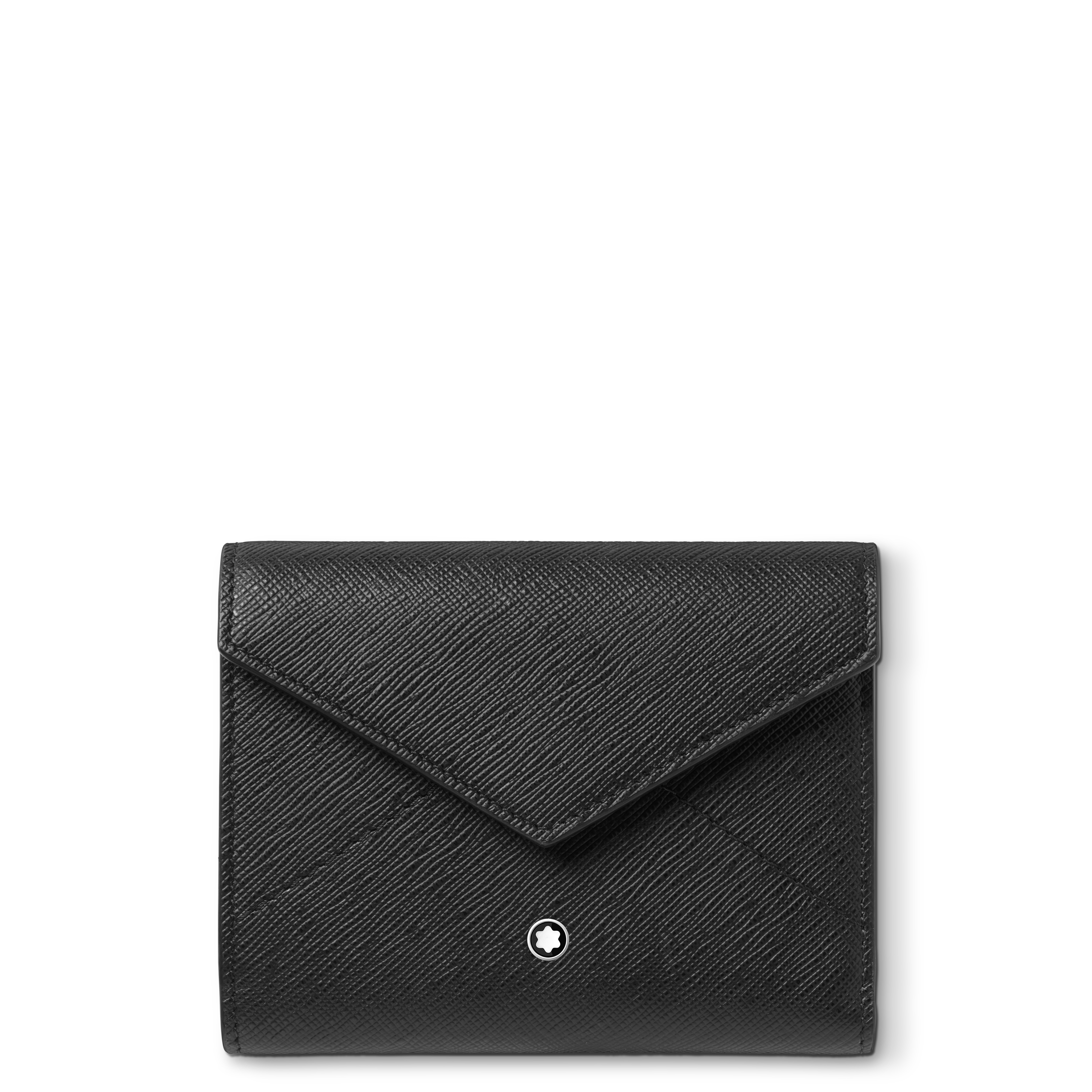  Montblanc - Portefeuille Trois Volets Montblanc Envelope 6cc - Noir - Cuir - Mb198225 - Portefeuilles 