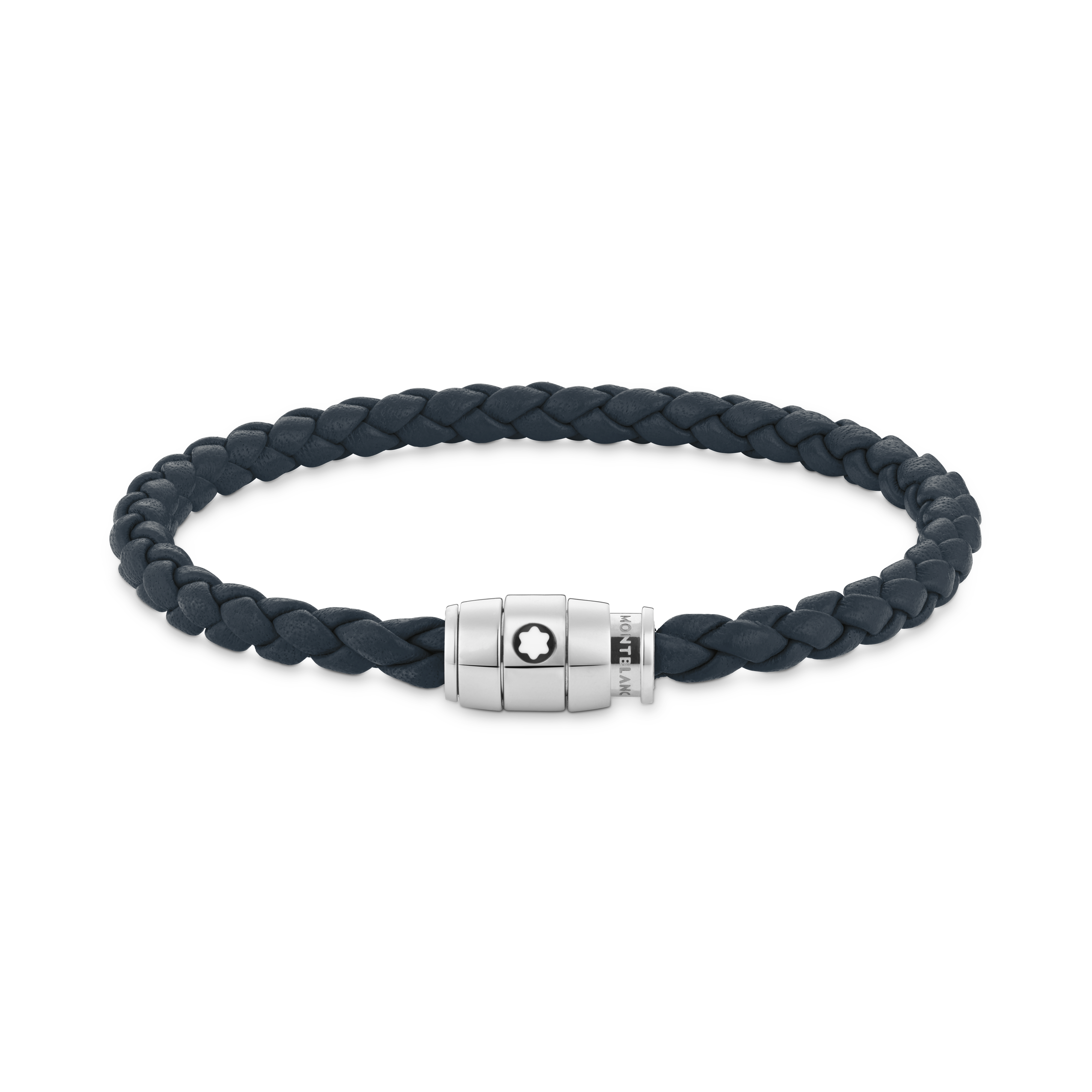  Montblanc - Armband Mit 3 Ringen Aus Soft Leder - Blau - Edelstahl - Mb136012 - Armbänder 