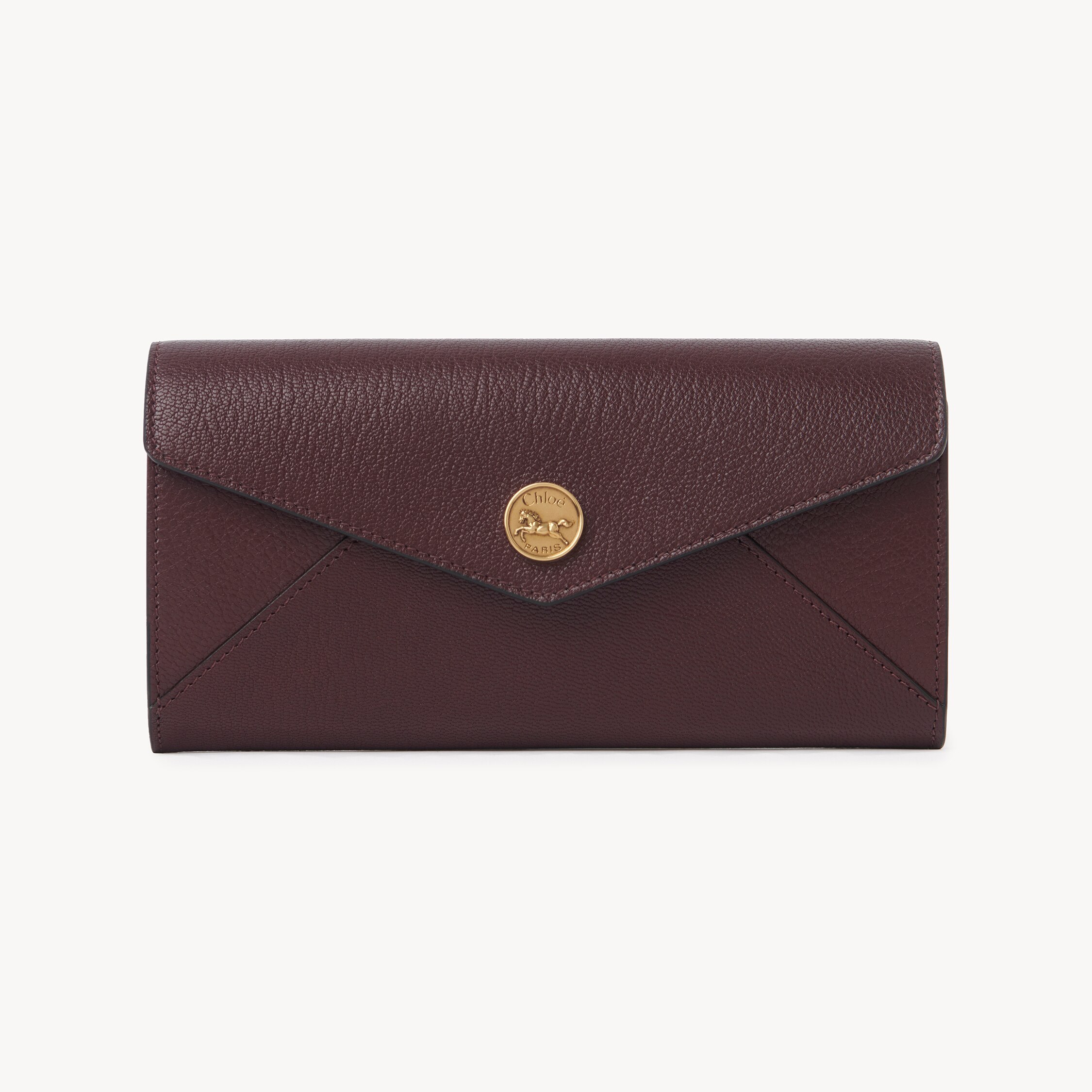 Chloé Envelope Long Wallet With Flap In Grained Leather
