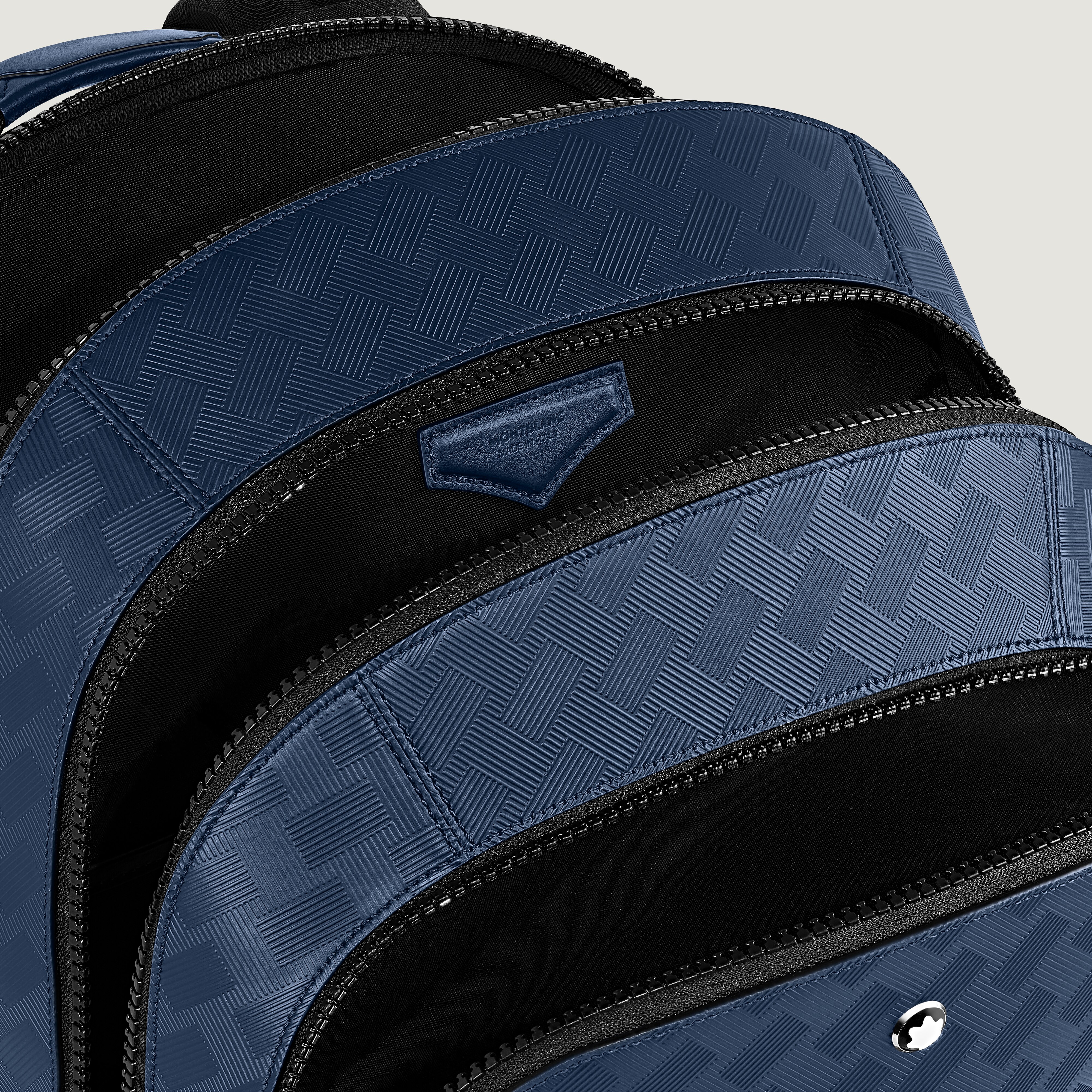 Montblanc - Mochila Grande Con 3 Compartimentos De Piel Extreme - Azul Tinta - Piel - Mb221134 - Mochilas 