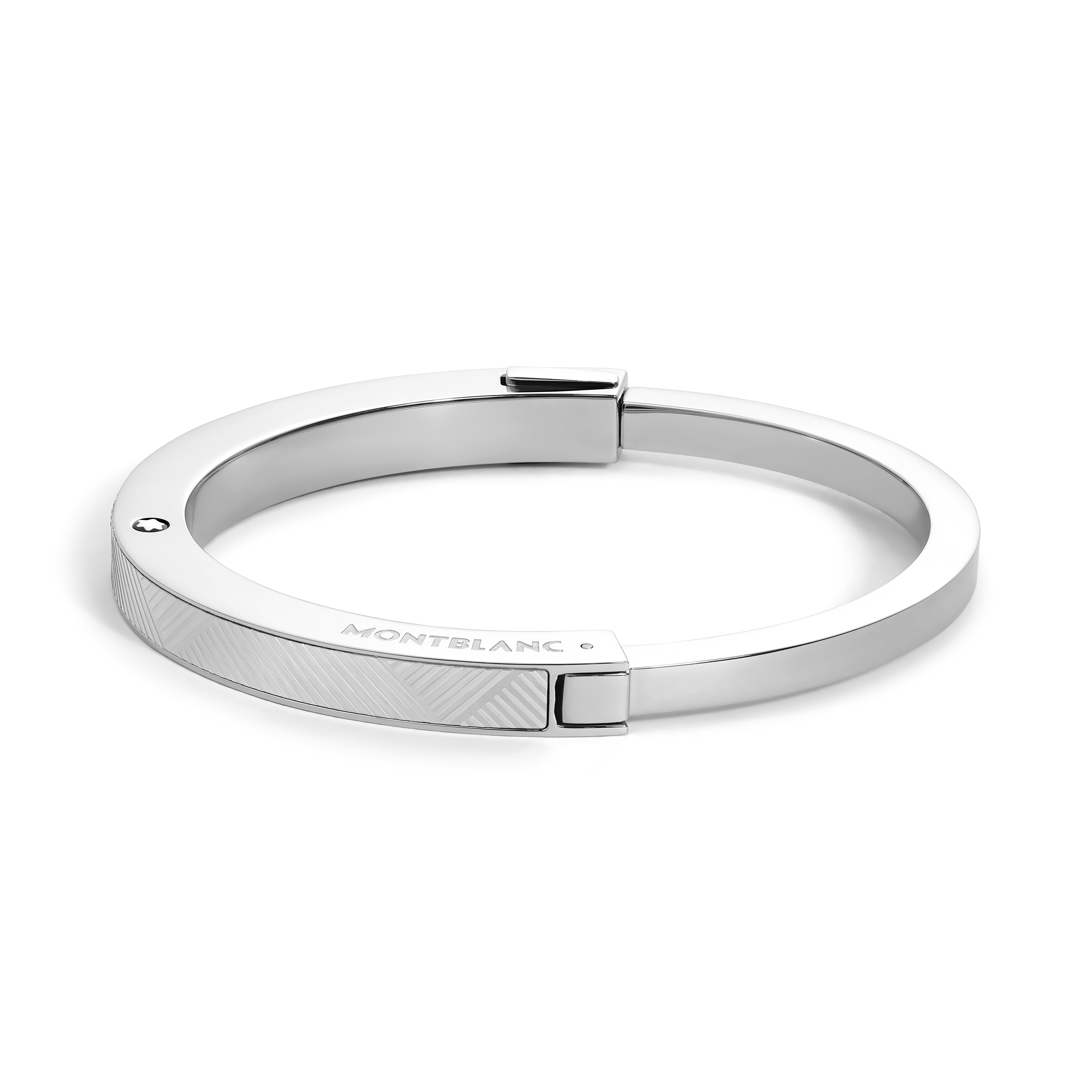  Montblanc - Armreif Aus Edelstahl Mit Extreme-muster - Silberfarben - Edelstahl - Mb136019 - Armbänder 