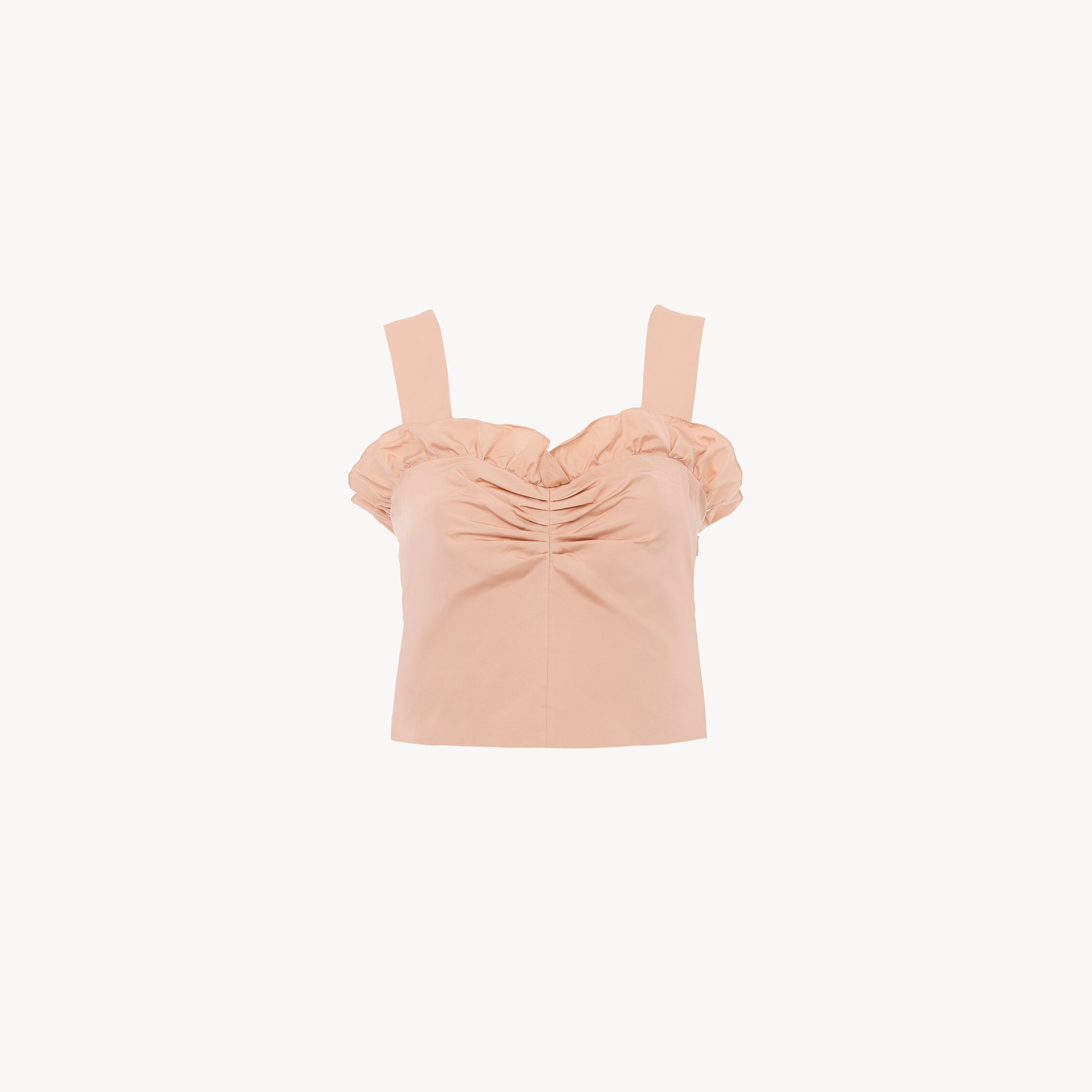 Chloé Cropped Fitted Tank Top In Technical Taffeta In Pink