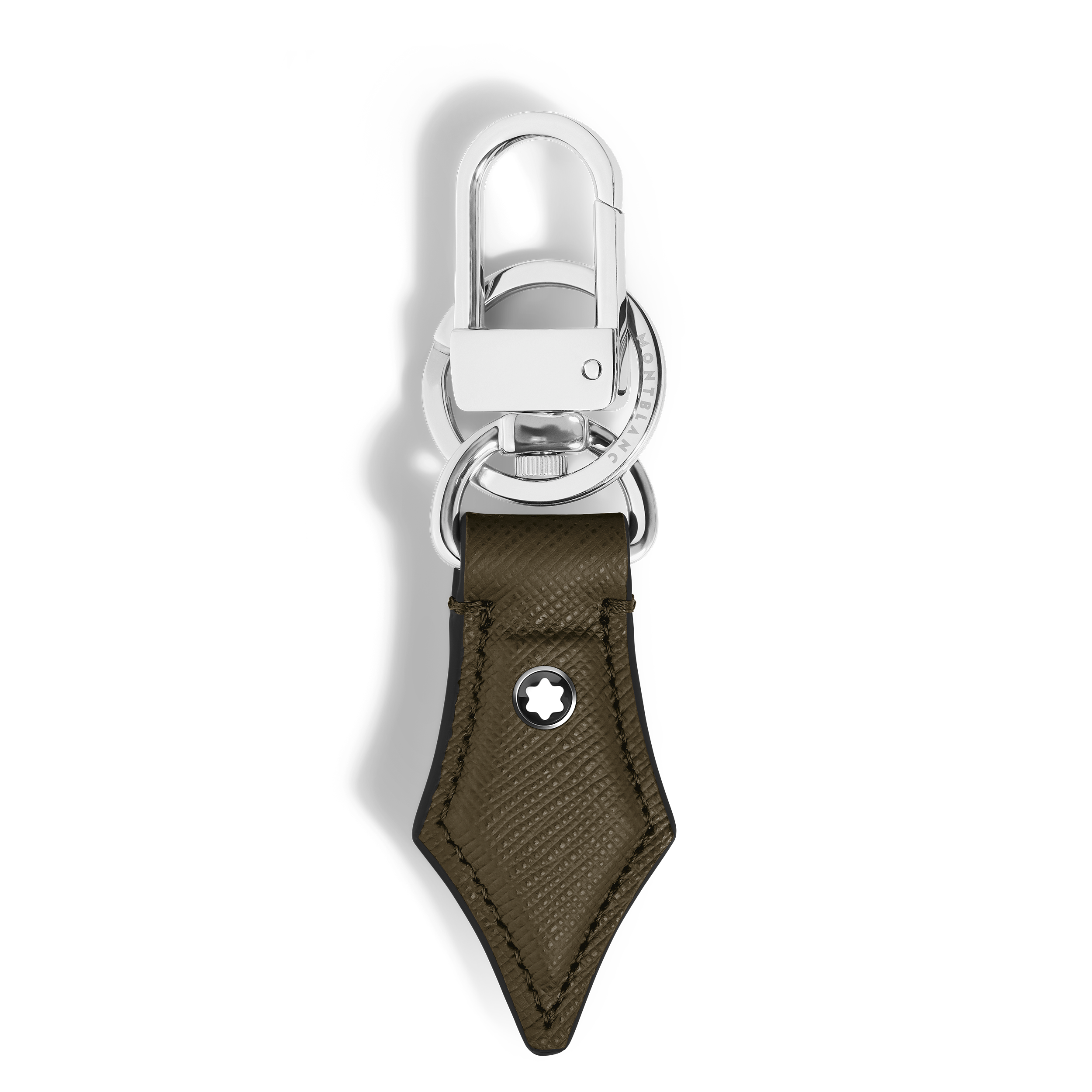  Montblanc - Schlüsselanhänger Mit Federdetail Aus Sartorial Leder - Khaki - Leder - Mb221326 - Schlüsselringe & Schlüsseletuis 