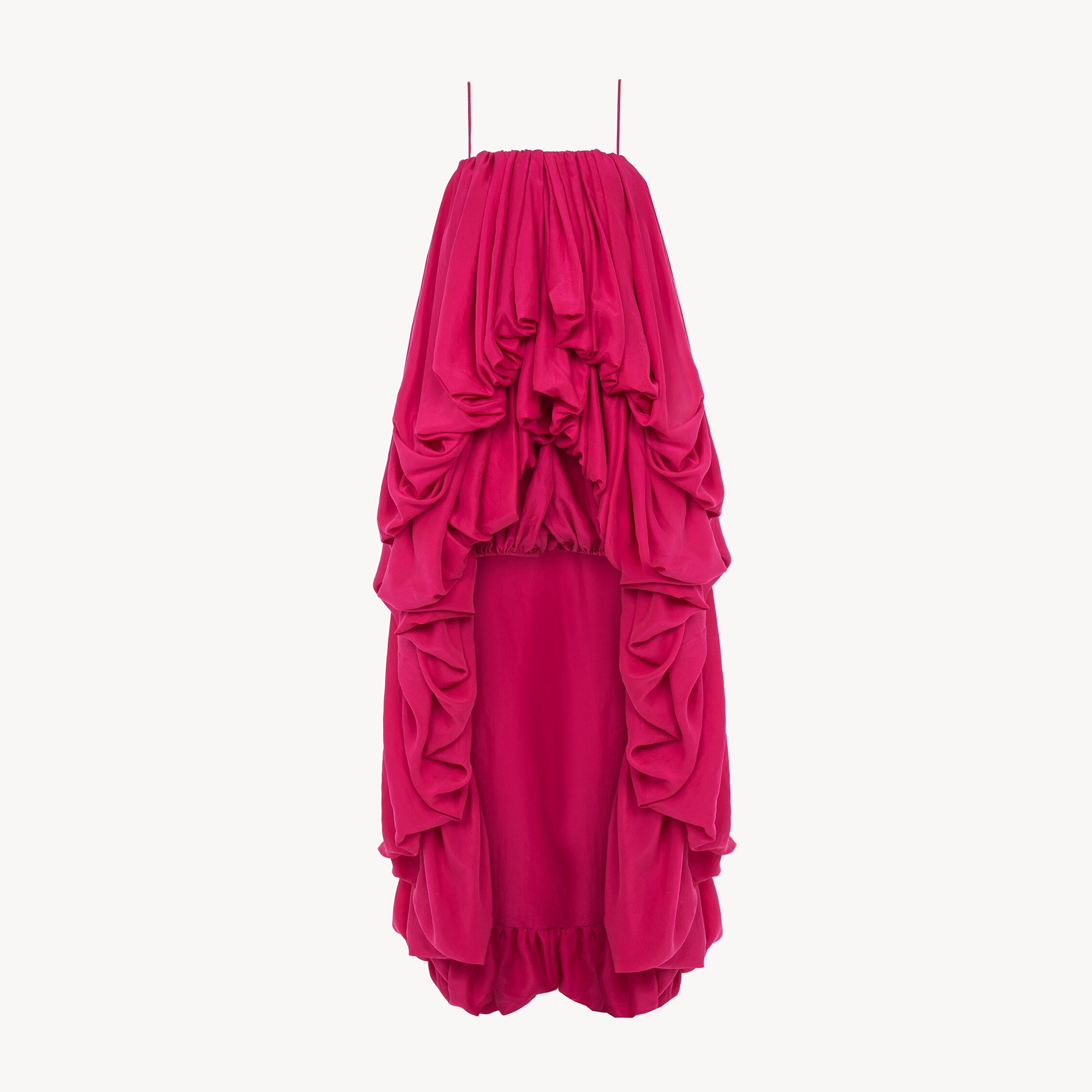 Chloé High-low Sleeveless Jumpsuit In Washed Silk Pongé In Red