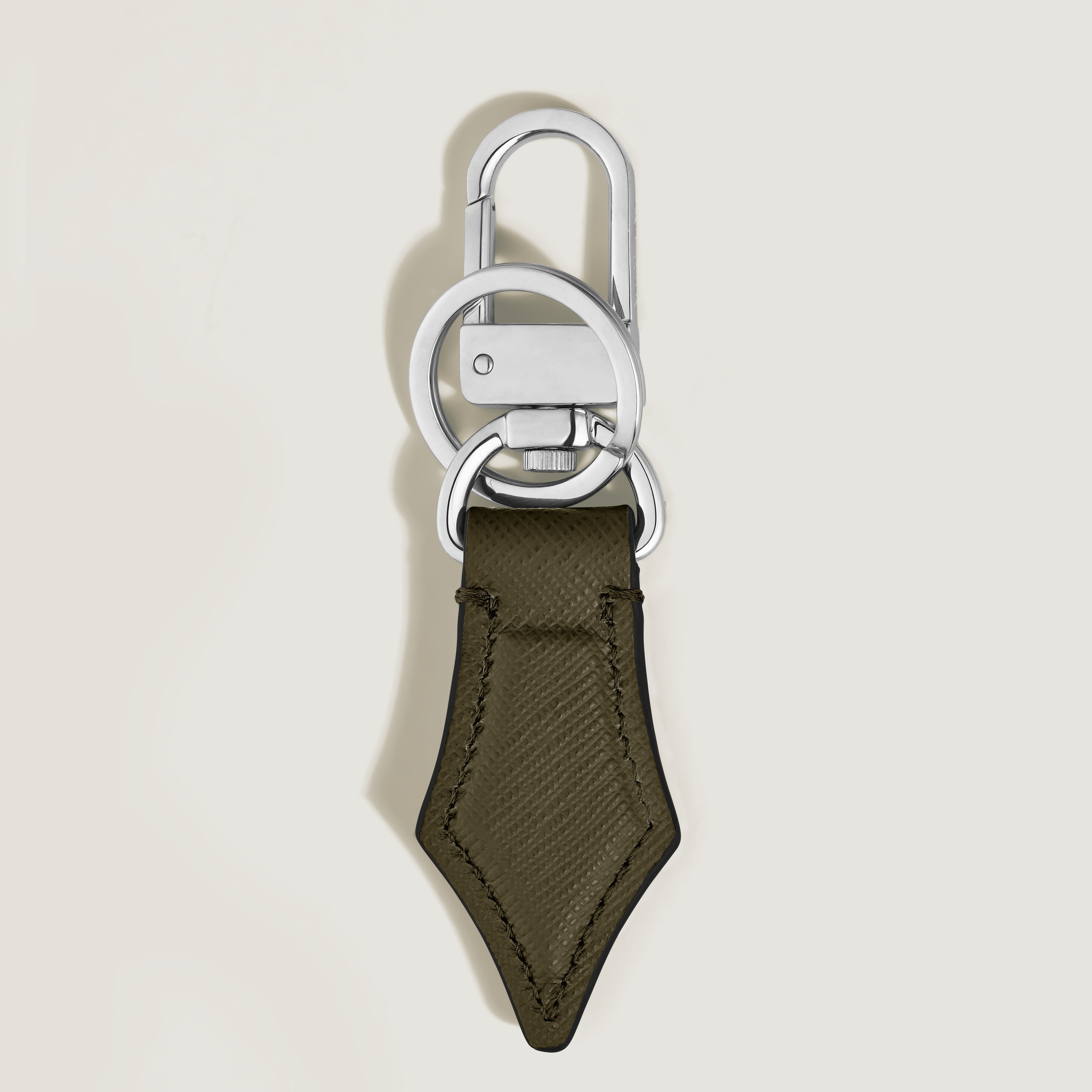  Montblanc - Schlüsselanhänger Mit Federdetail Aus Sartorial Leder - Khaki - Leder - Mb221326 - Schlüsselringe & Schlüsseletuis 