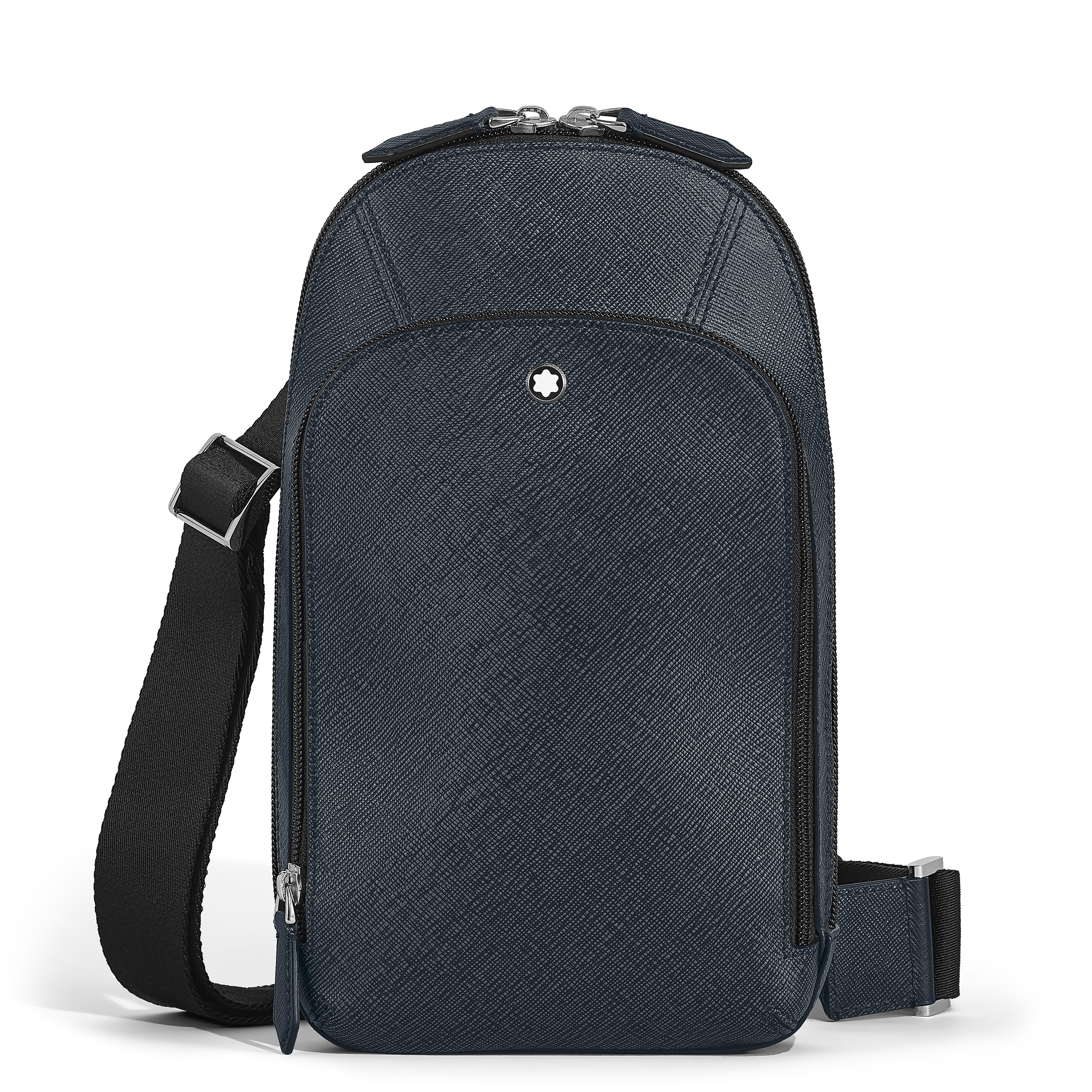 Montblanc - Medium On-Body Bag In Sartorial Leather - Leather - Mb220356 - Sling Bags   Tweed Blue