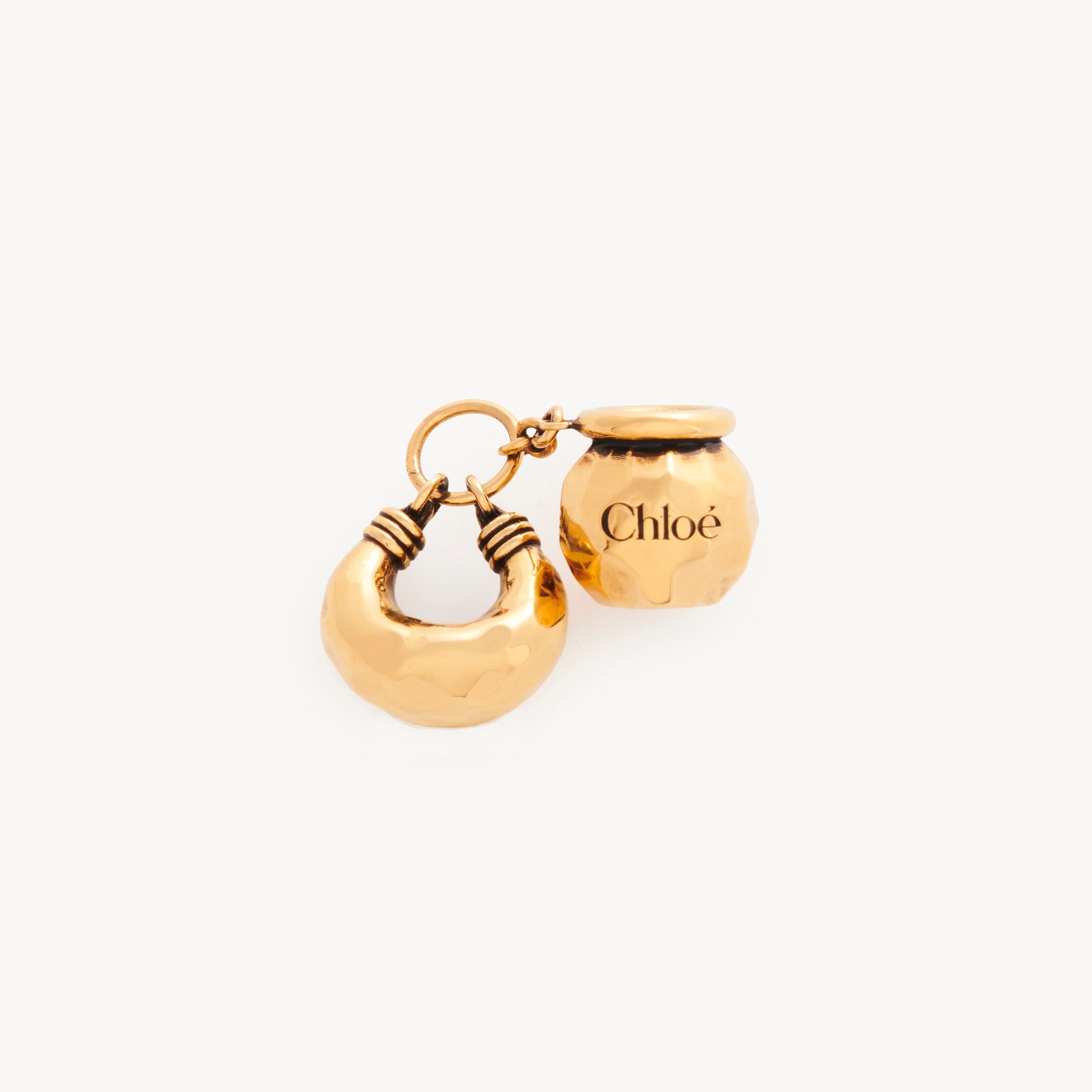 Chloé Sphere Mini Bracelet Dice Charm For Bracelet Bag In Brass In Gold