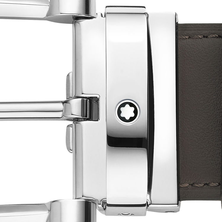 Horseshoe buckle brown 35 mm leather belt - Luxury Belts – Montblanc® RO