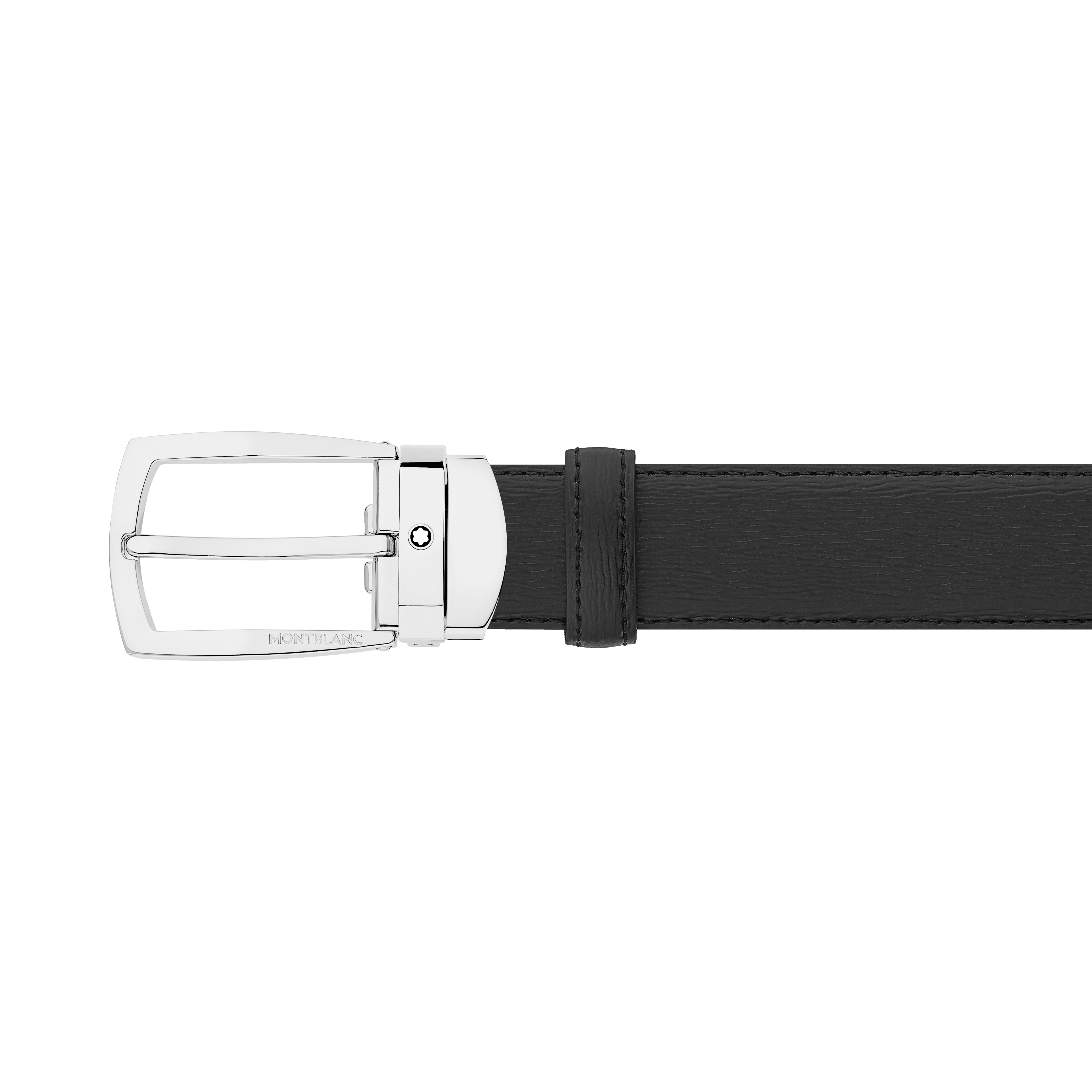  Montblanc - Rechteckiger Gürtel 30 Mm Aus Leder - Schwarz - Leder - Mb116706 - Gürtel 