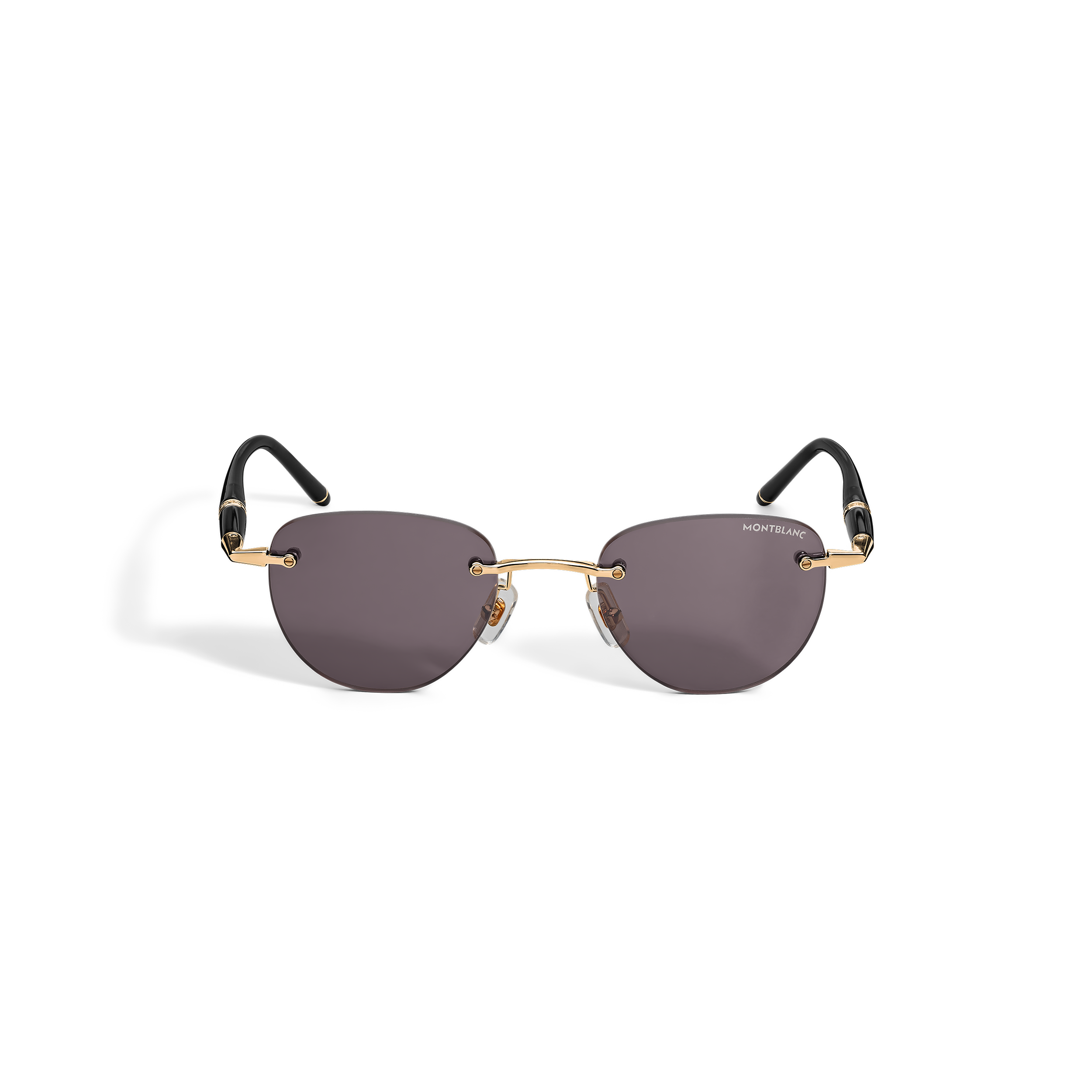 Montblanc - Round Sunglasses With -Coloured Metal Frame - Mb136910 - Sunglasses Men's Gold