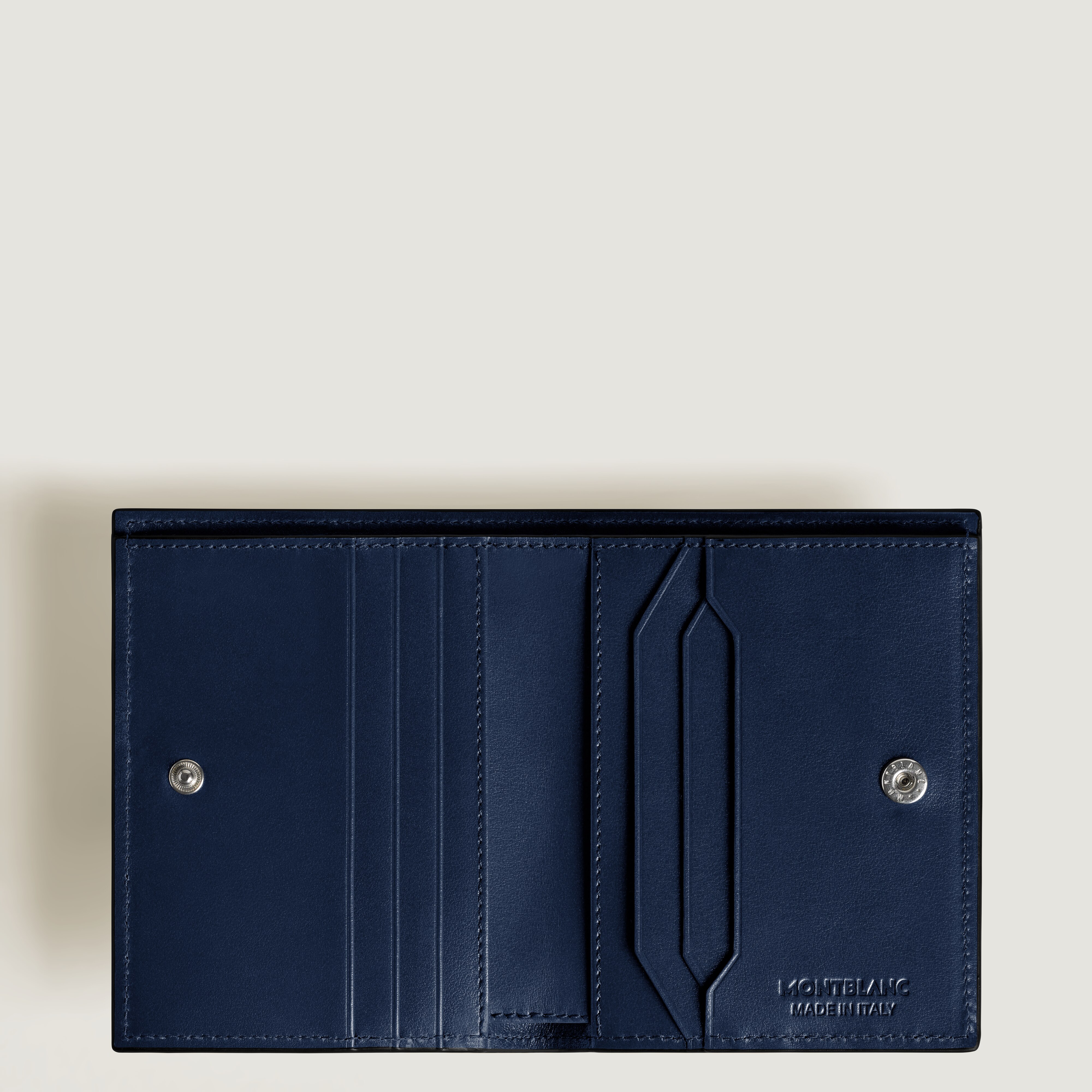  Montblanc - Cartera Compacta Para 6 Tarjetas De Piel Meisterstück - Azul Tinta/negro - Piel - Mb221322 - Carteras 