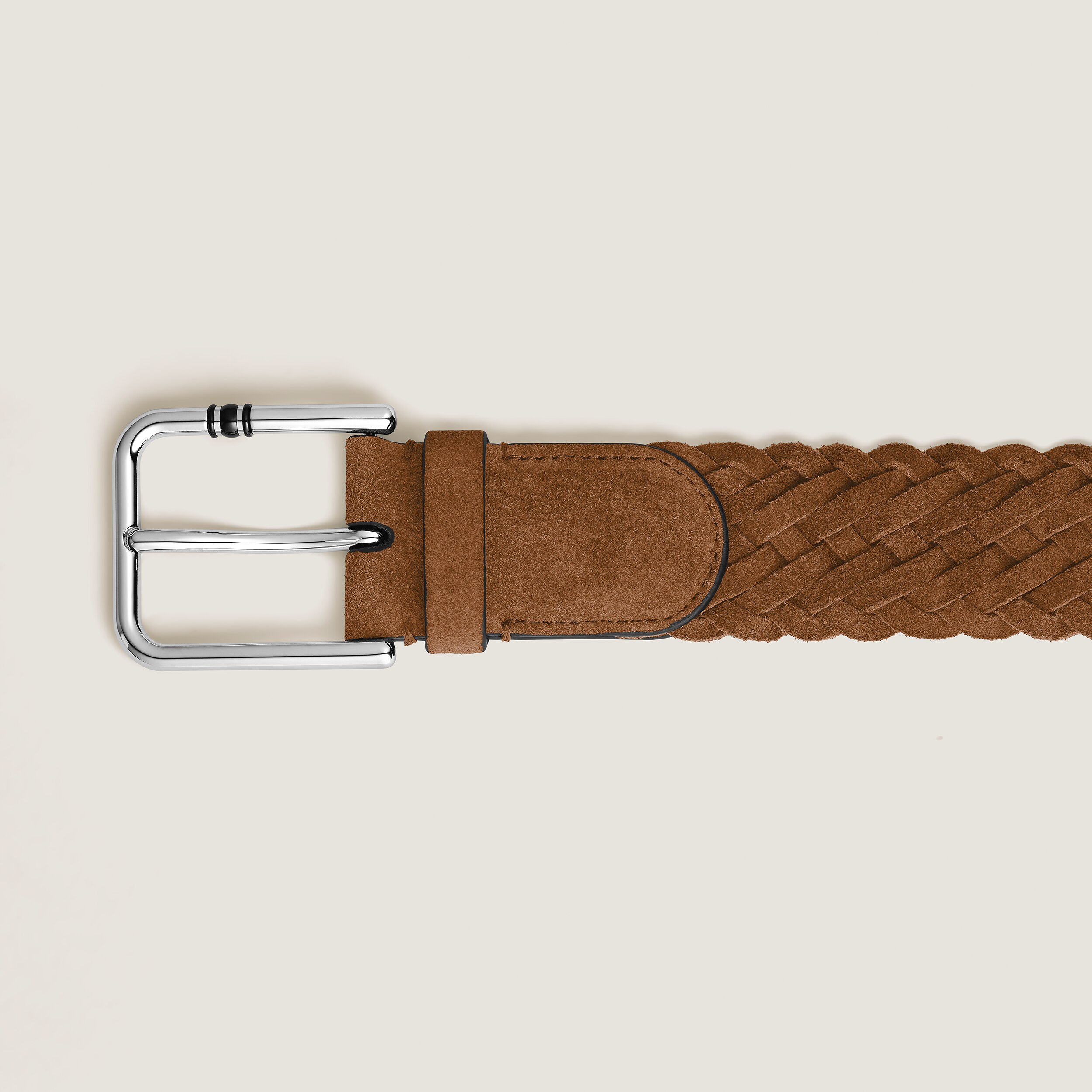 Montblanc - Cintura 35 Mm In Suede Con Fibbia Quadrata Meisterstück M - Caramello - Mb222255 - Cinture 