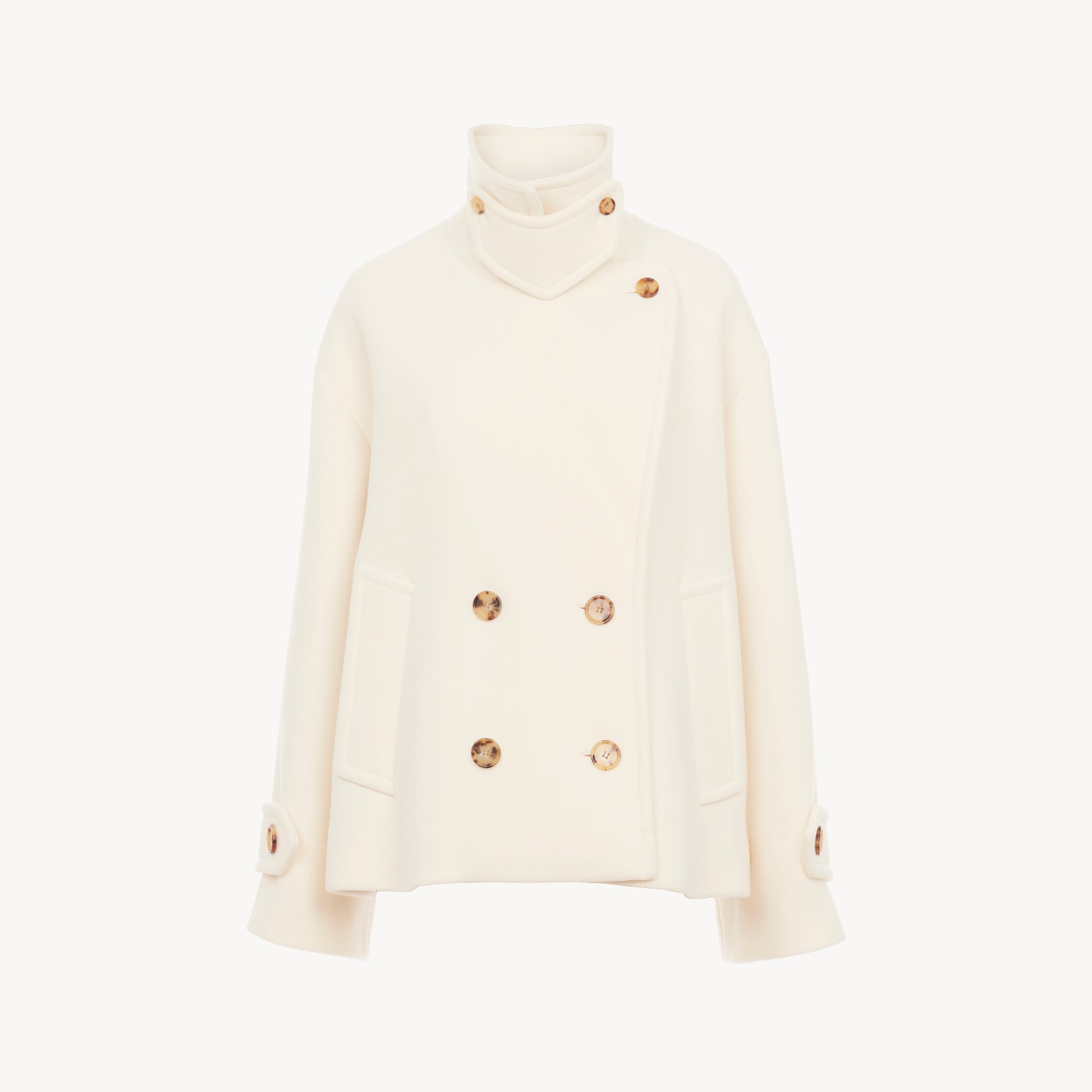 Chloé Oversized Short Coat In Wool In White