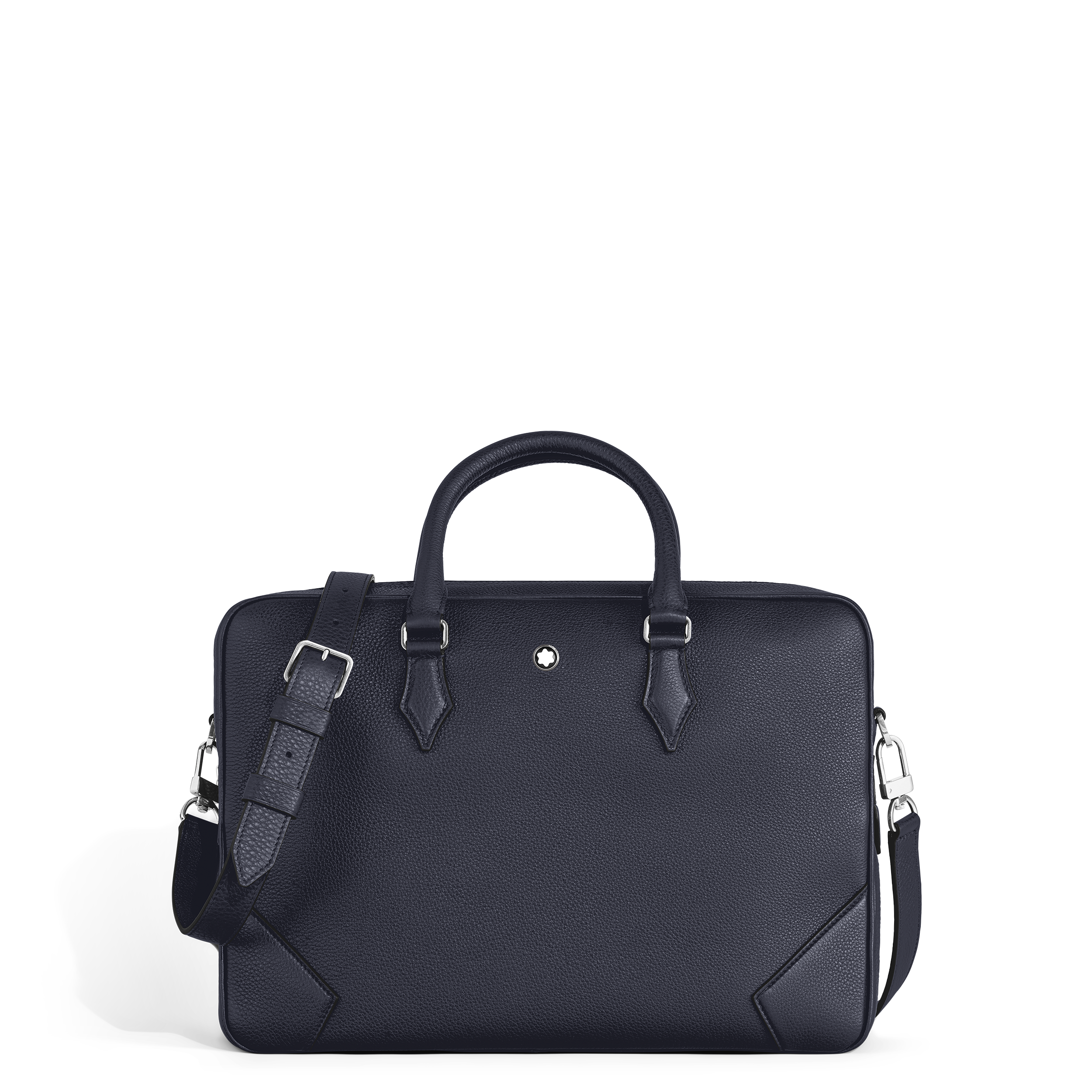 Montblanc - Medium Briefcase In Grain Leather - Leather - Mb220034 - Document Cases   Midnight Blue