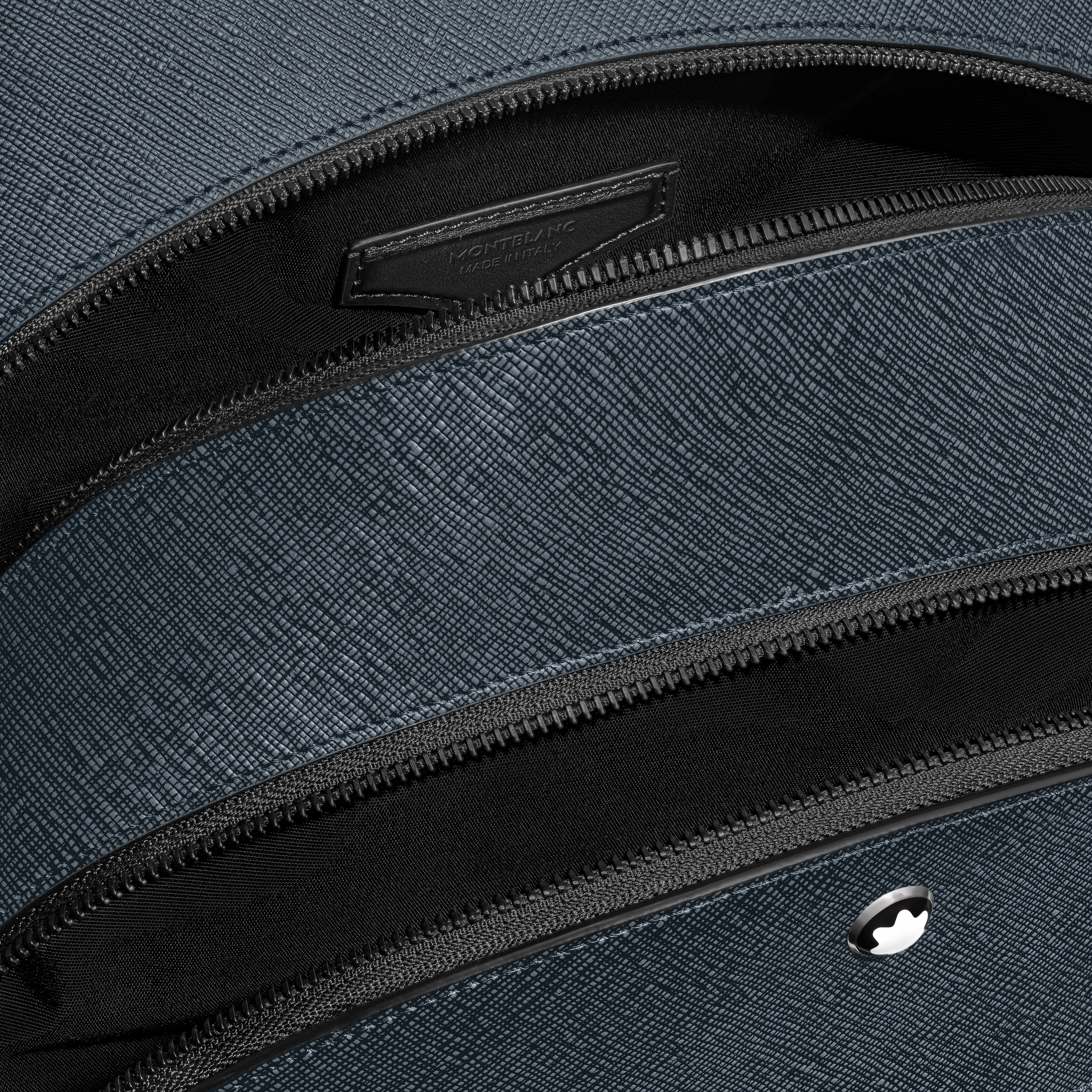  Montblanc - Mochila Mediana Con 3 Compartimentos De Piel Sartorial - Azul Tweed - Piel - Mb222115 - Mochilas 