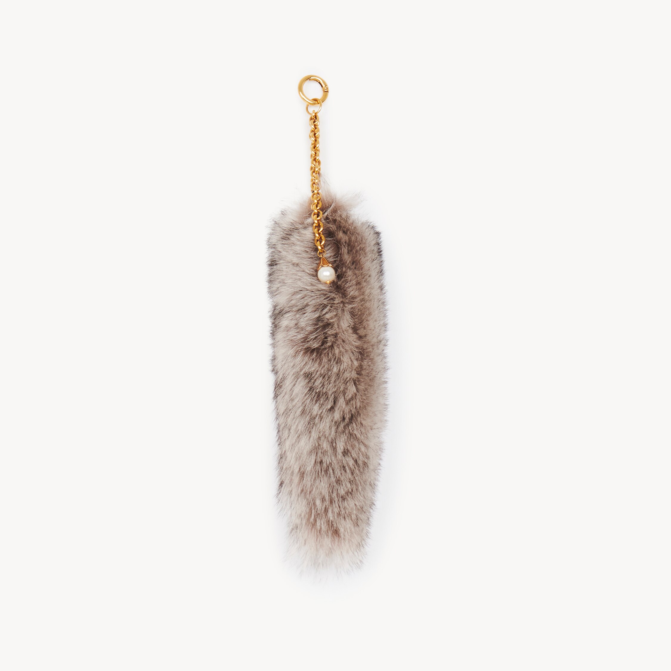 Chloé The Treasure Tails Charm In Shearling In Gray