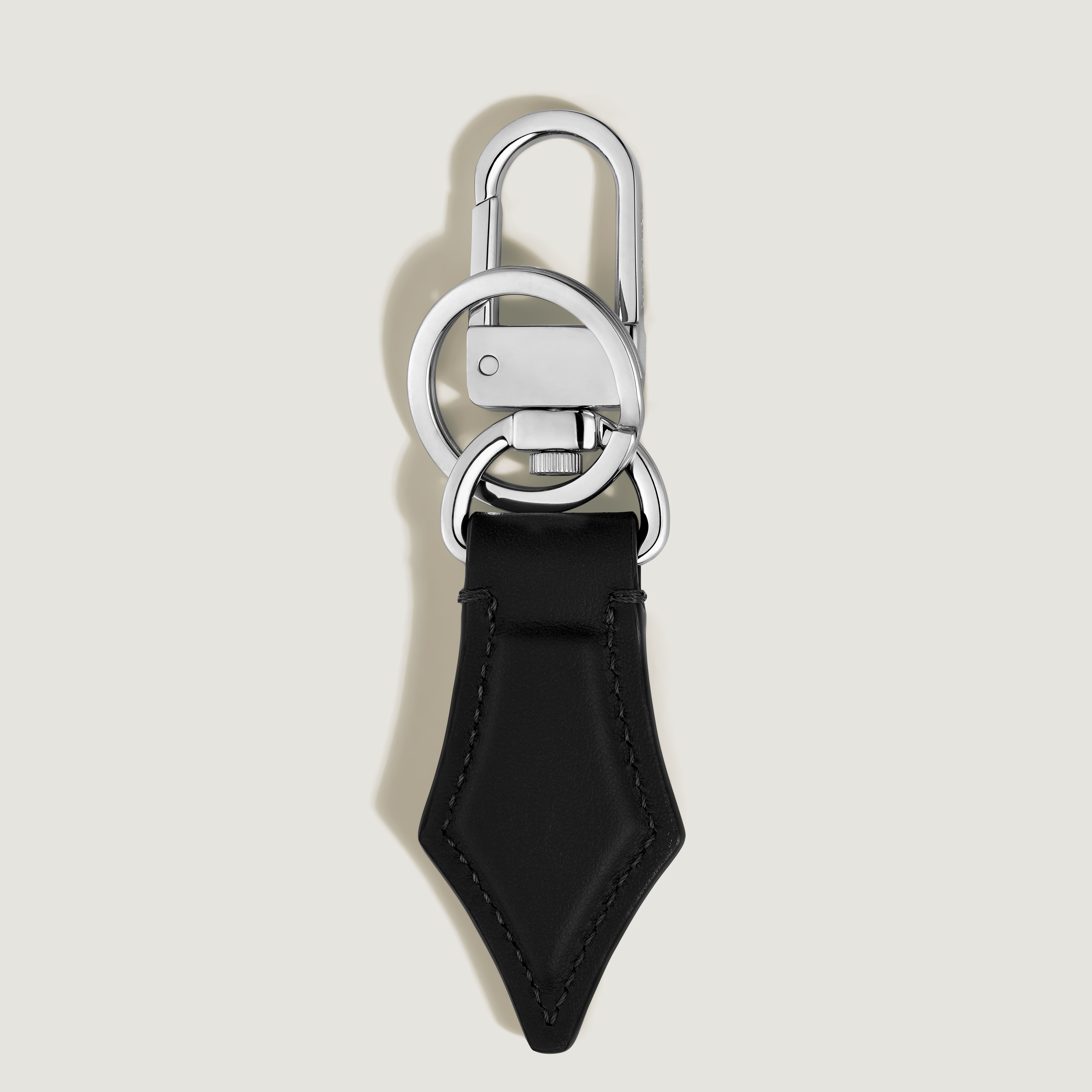  Montblanc - Schlüsselanhänger Mit Federdetail Aus Meisterstück Leder - Schwarz - Leder - Mb220436 - Schlüsselringe & Schlüsseletuis 