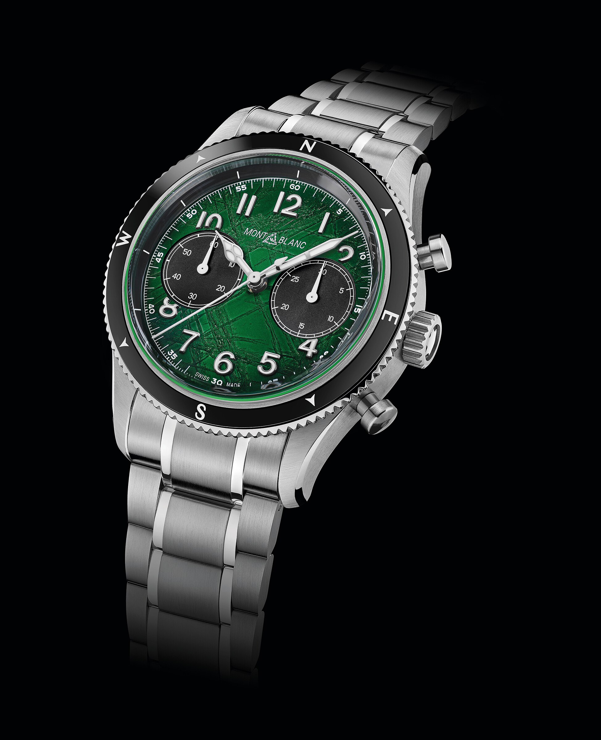  Montblanc - Montblanc 1858 Automatic Chronograph 0 Oxygen - Verde - Acciaio - Ceramica - Mb133298 - Orologio 