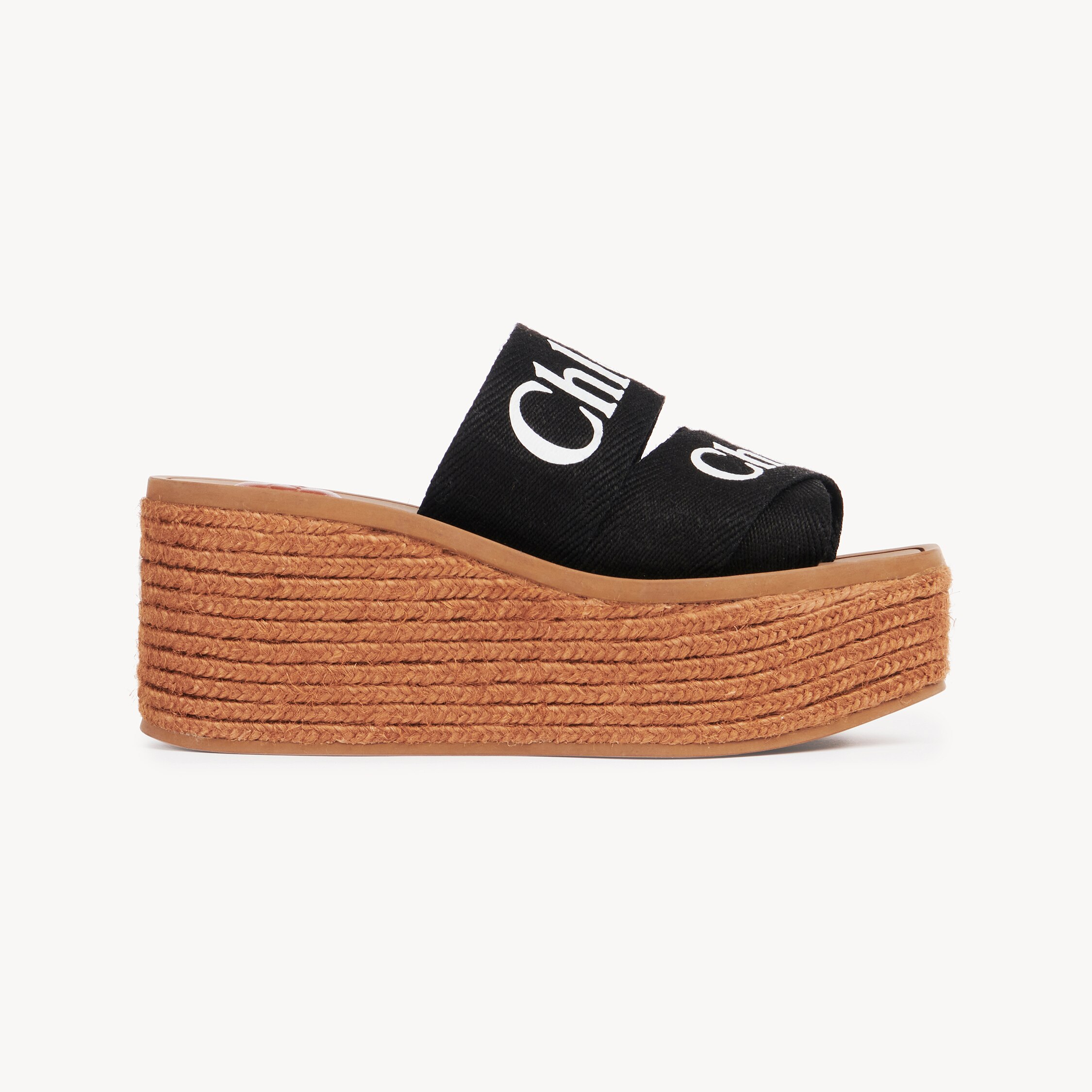 Chloé Woody Wedge Espadrille In Black