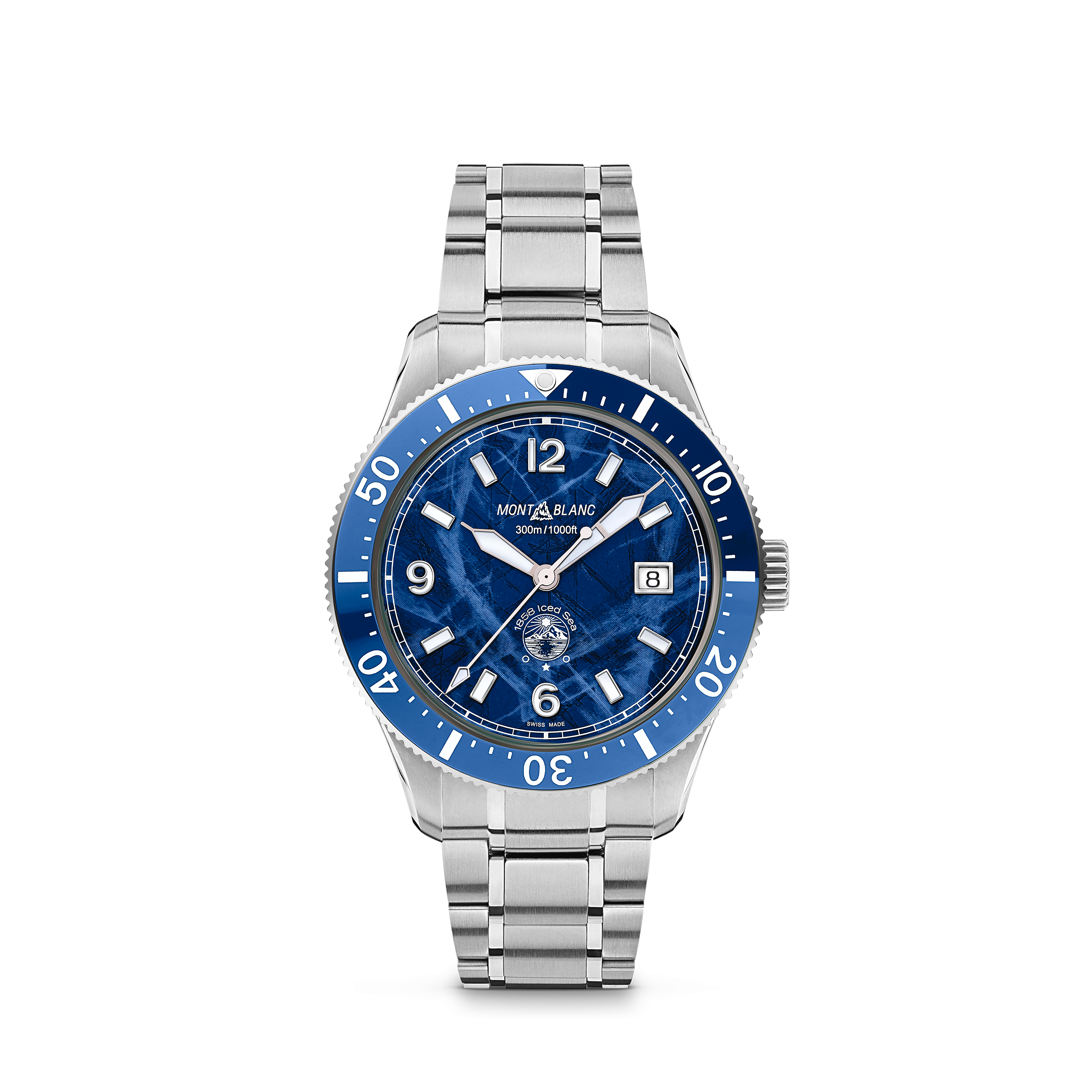 Montblanc - Iced Sea Automatic Date - Steel - Ceramic - Mb129369 - Watch Men's Blue