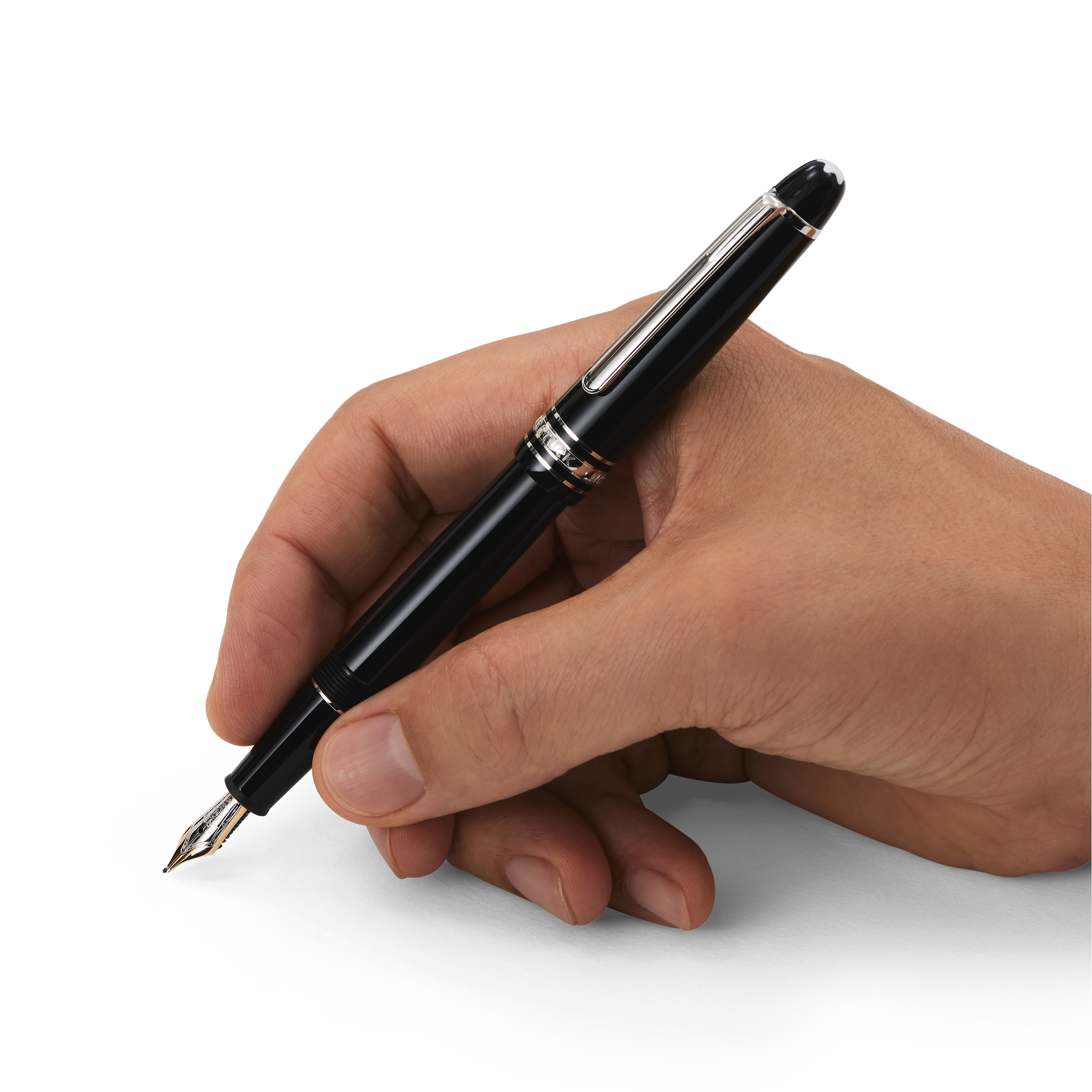  Montblanc - Platinumbeschichteter Meisterstück Classique Füllfederhalter - Schwarz - Edelharz - Mb132582 - Füllfederhalter 