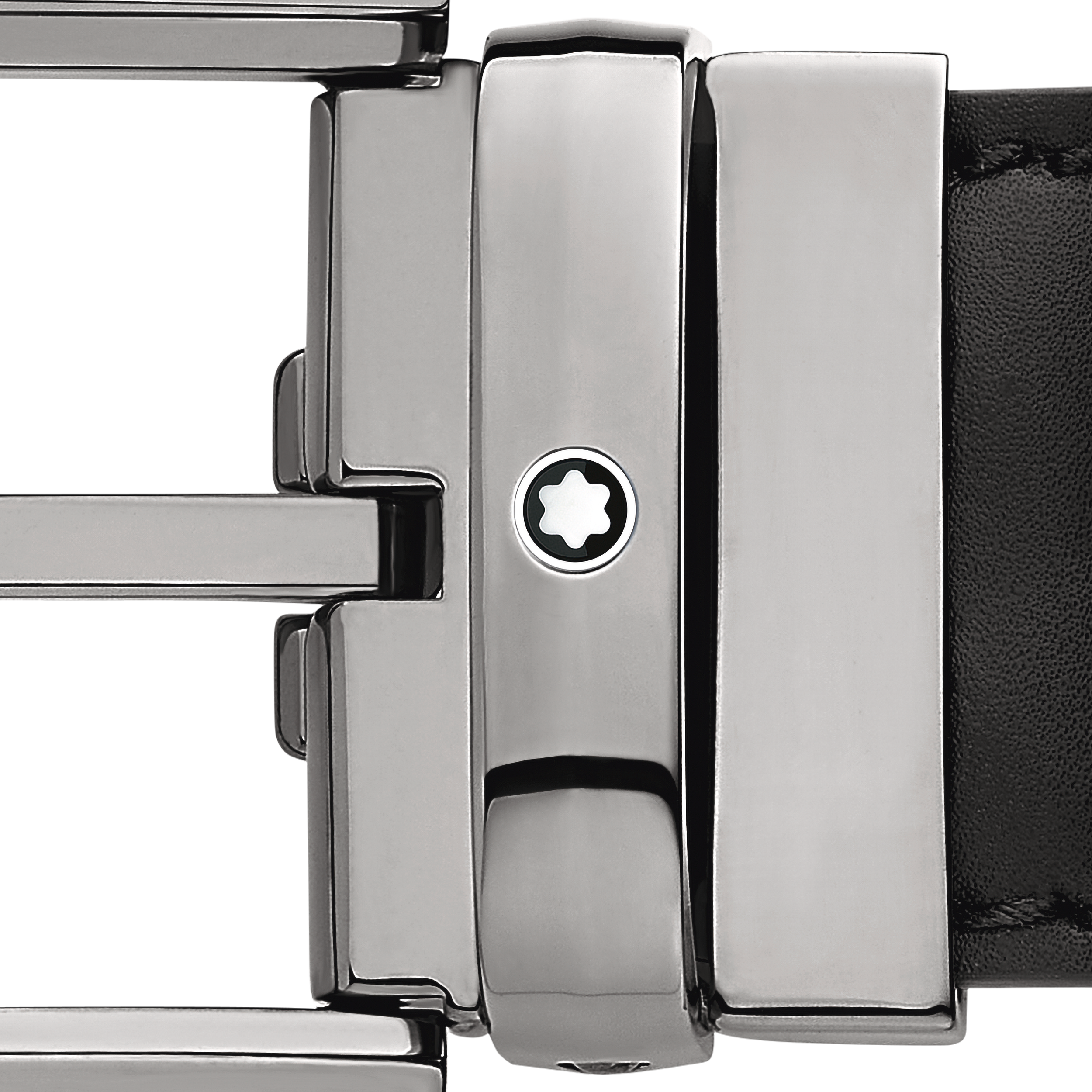  Montblanc - Gürtel Mit Hufeisenförmiger Schließe 35 Mm Aus Leder - Schwarz - Leder - Mb128770 - Gürtel 