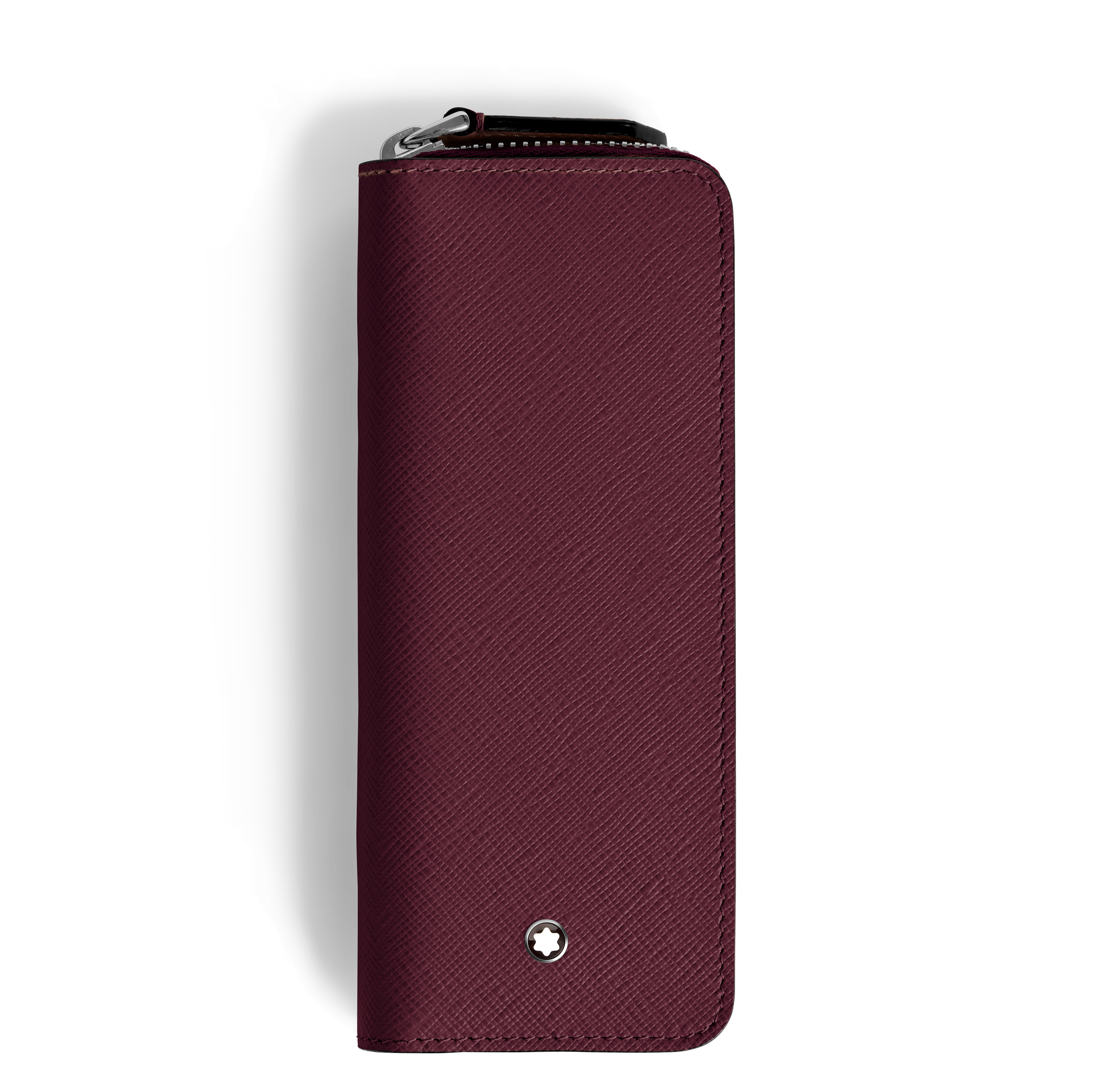 Montblanc - 2-Pen Pouch With Zip In Sartorial Leather - Leather - Mb199383 - Pen Pouches   Cassis