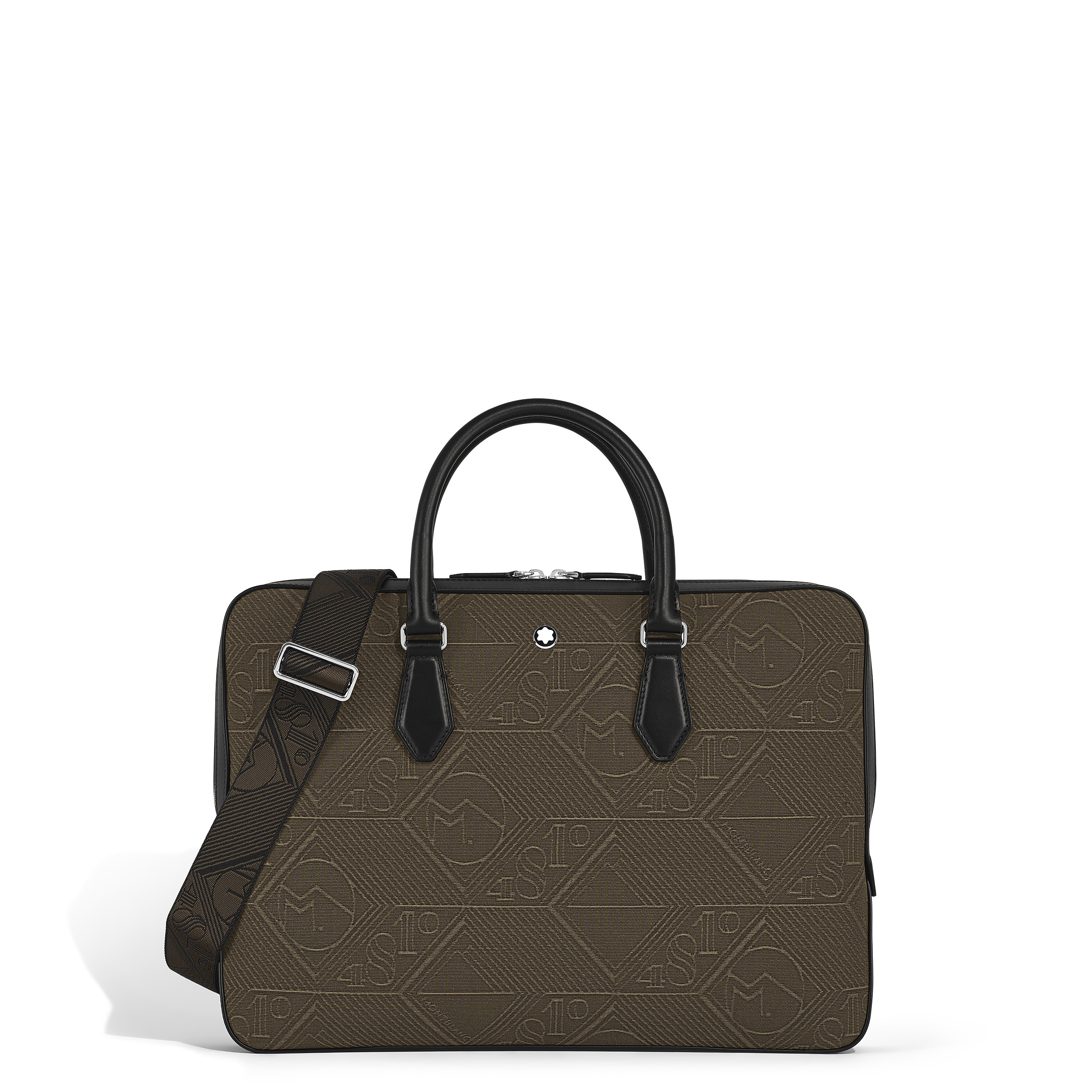 Montblanc - Thin Briefcase In 4810 Jaquard - Fabric And Leather - Mb220256 - Document Cases   Khaki