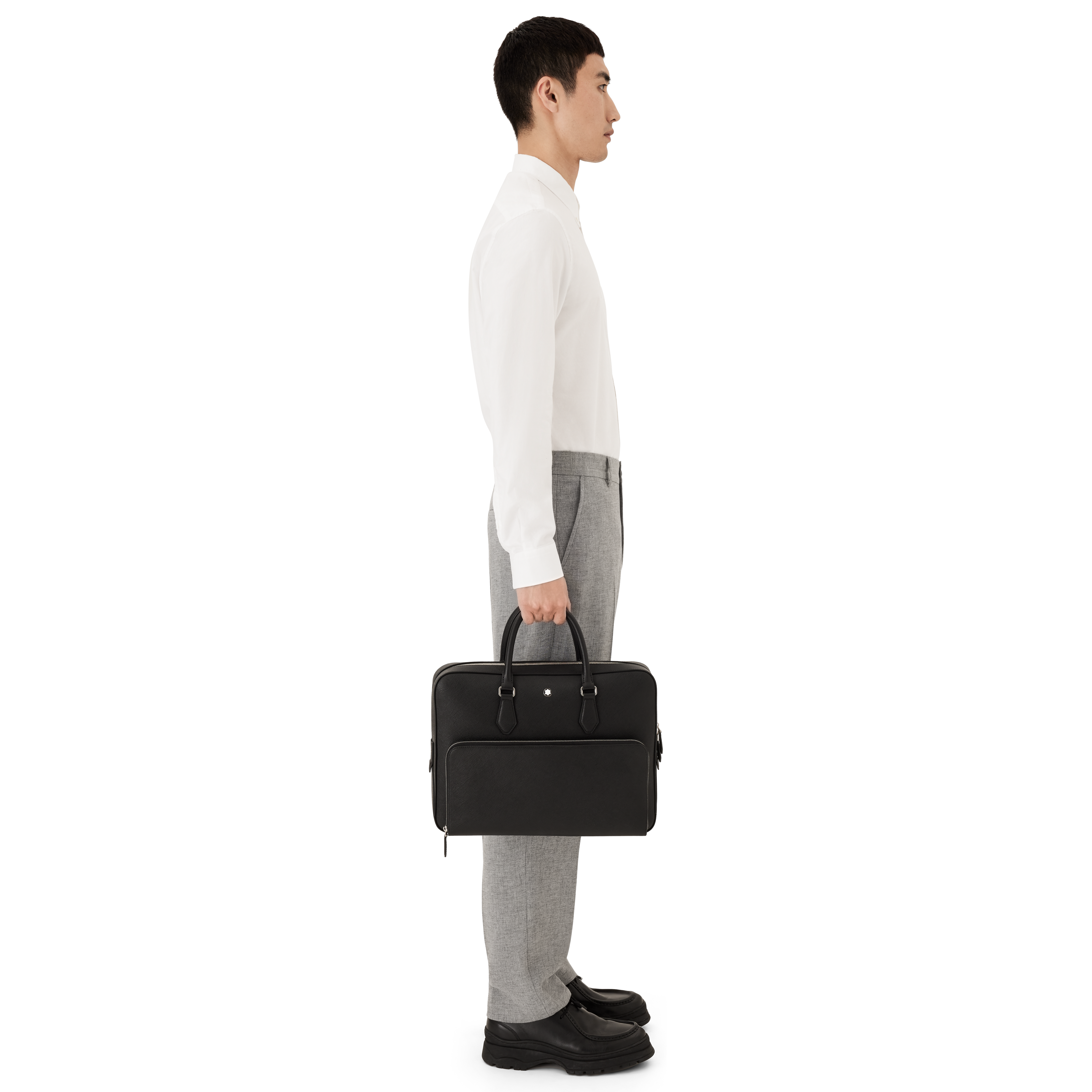 Montblanc - Portadocumenti Modello Medio Con Tasca In Pelle Sartorial - Nero - Pellame - Mb130271 - Portadocumenti 